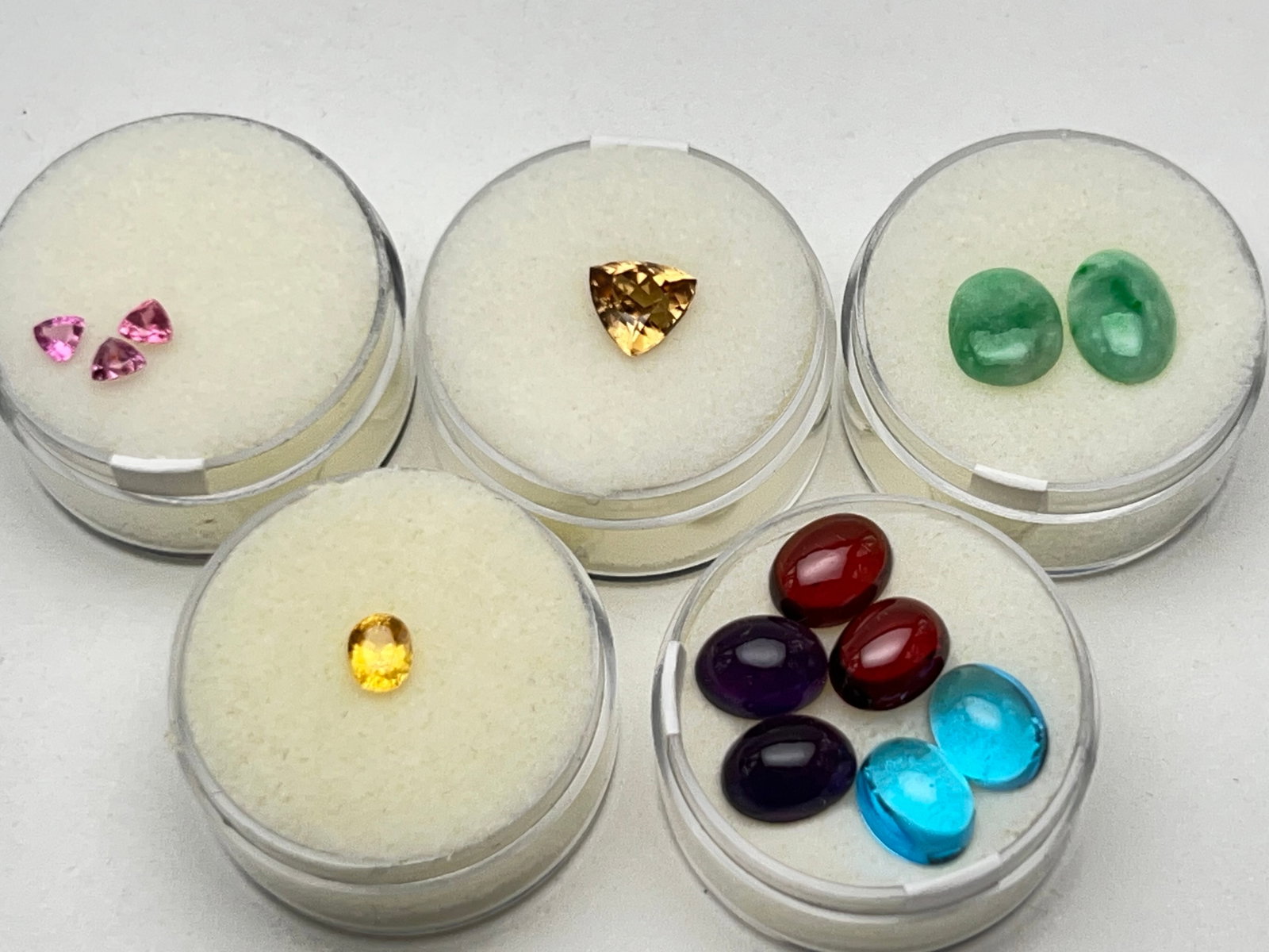 Asst Gemstones- Sapphires,Jade,Topaz,Garnet,More - 15.41cts Total - Amethyst, Garnet & Topaz -: Asst Gemstones- Sapphires,Jade,Topaz,Garnet,More - 15.41cts Total - Amethyst, Garnet & Topaz - 3.61cts Jade, .63cts Yellow Sapphire, .60cts Pink Sapphire, 1.99ct Zircon