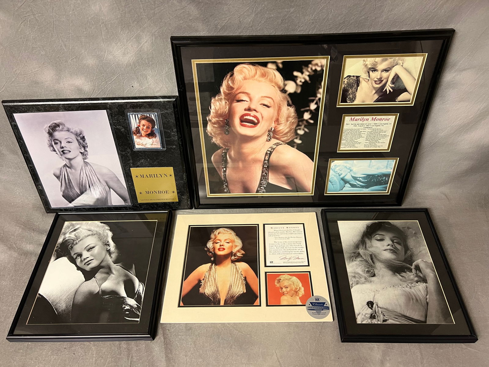(5)Asst Marilyn Monroe Photo Prints - Framed 17'' x 21'' + 8'' x 12.5'' (1 of 6)