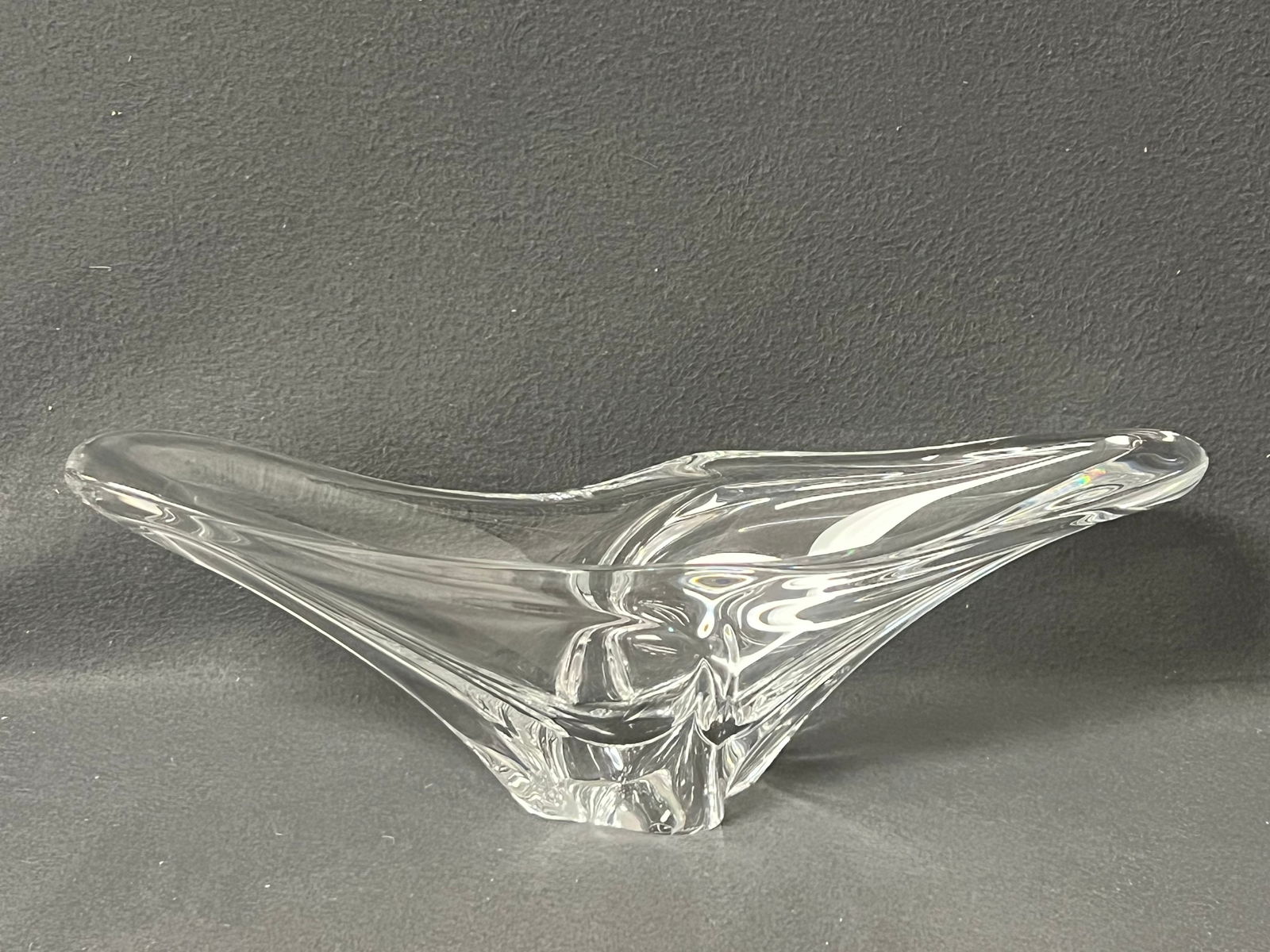 Daum France Signed Crystal Flower Vase - 17'' x 5'' x 6'' (1 of 3)