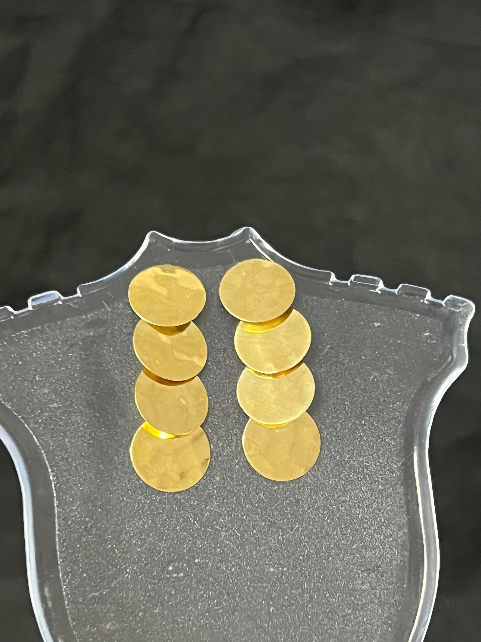 Italy 14K Gold Dangle Circle Earrings, 3.17g Wgt - Hallmarked 85 Italy Milor, 1.75''L , QVC w/ (1 of 3)