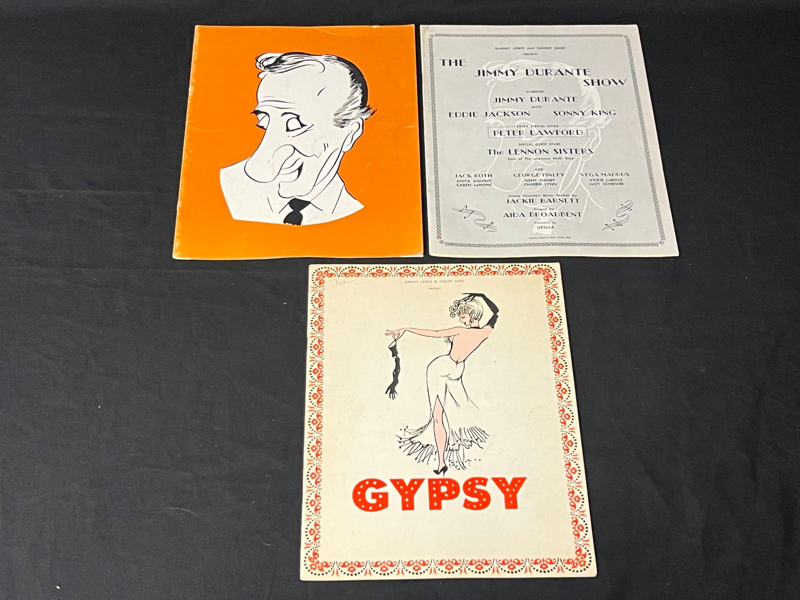 Signed 1960s Programs, Jimmy Durante, Peter Lawford, The Lennon Sisters, Eddie Jackson & Gypsy (1 of 8)