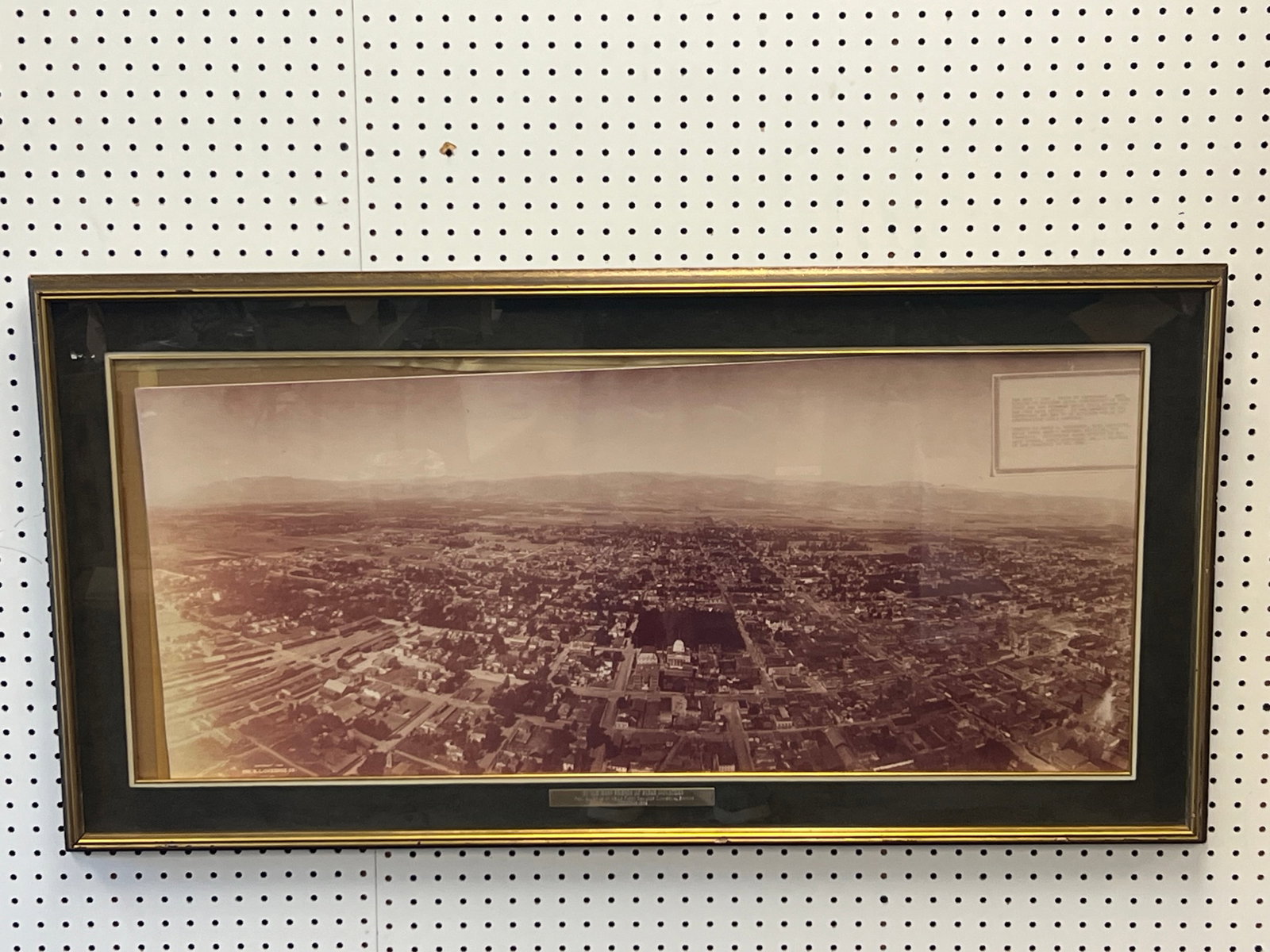 1906 San Jose Aerial View Photo - Before S.F. Earthquake - Donated by James A. Horsburgh V.P. Wells: 1906 San Jose Aerial View Photo - Before S.F. Earthquake - Donated by James A. Horsburgh V.P. Wells Fargo San Francisco, Discovered by His Late Father in S.F. - Framed 45.5'' x 23'' , Sight 39'' x 17'