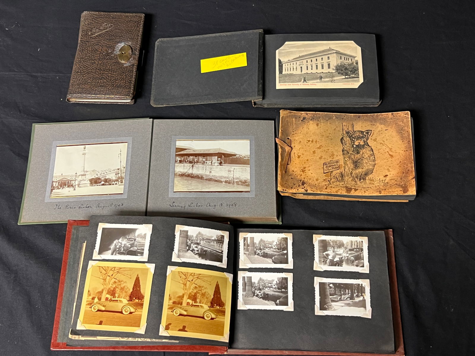 Antique Albums w/ Postcards, Yosemite Photos,More - Car Photos, (1)Travel Book w/ US Map, Berkeley, (1 of 17)