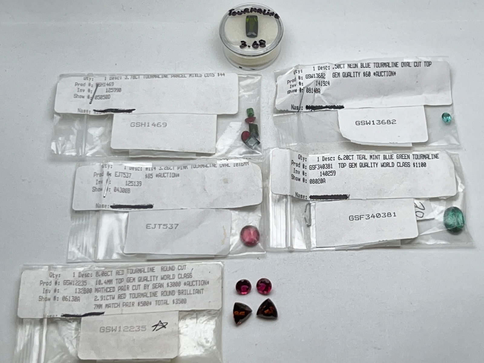 Lot Mixed Cut Tourmaline Gemstones - Approx 28.41cts -  Various Colors / Sizes / Cuts - Teal Mint (1 of 13)