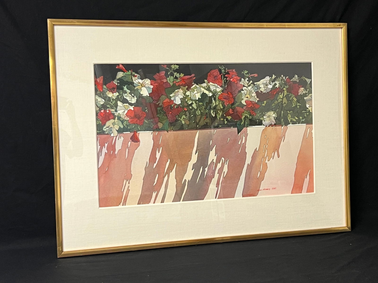 Judy Morris Signed Still Life Watercolor - Signed w/ NWS ''National Watercolor Society'' Framed 38'' (1 of 3)