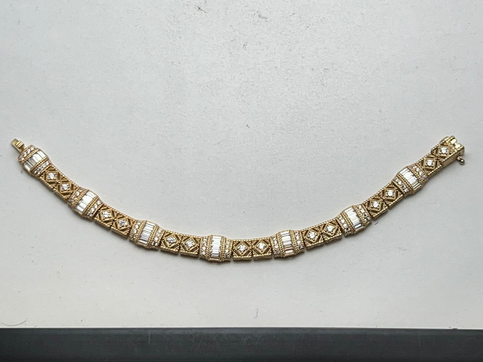 Judith Ripka Sterling Gold Tone CZ Bracelet - 7''L New w/ Box & Bag (1 of 4)