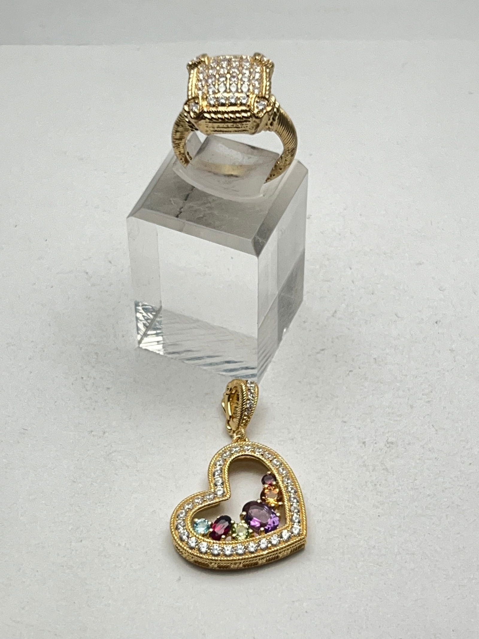 Judith Ripka Sterling Gemstone Heart, Ring - (2) Sterling Judith Ripka Jewelry w/ Boxes - Diamonique (1 of 8)