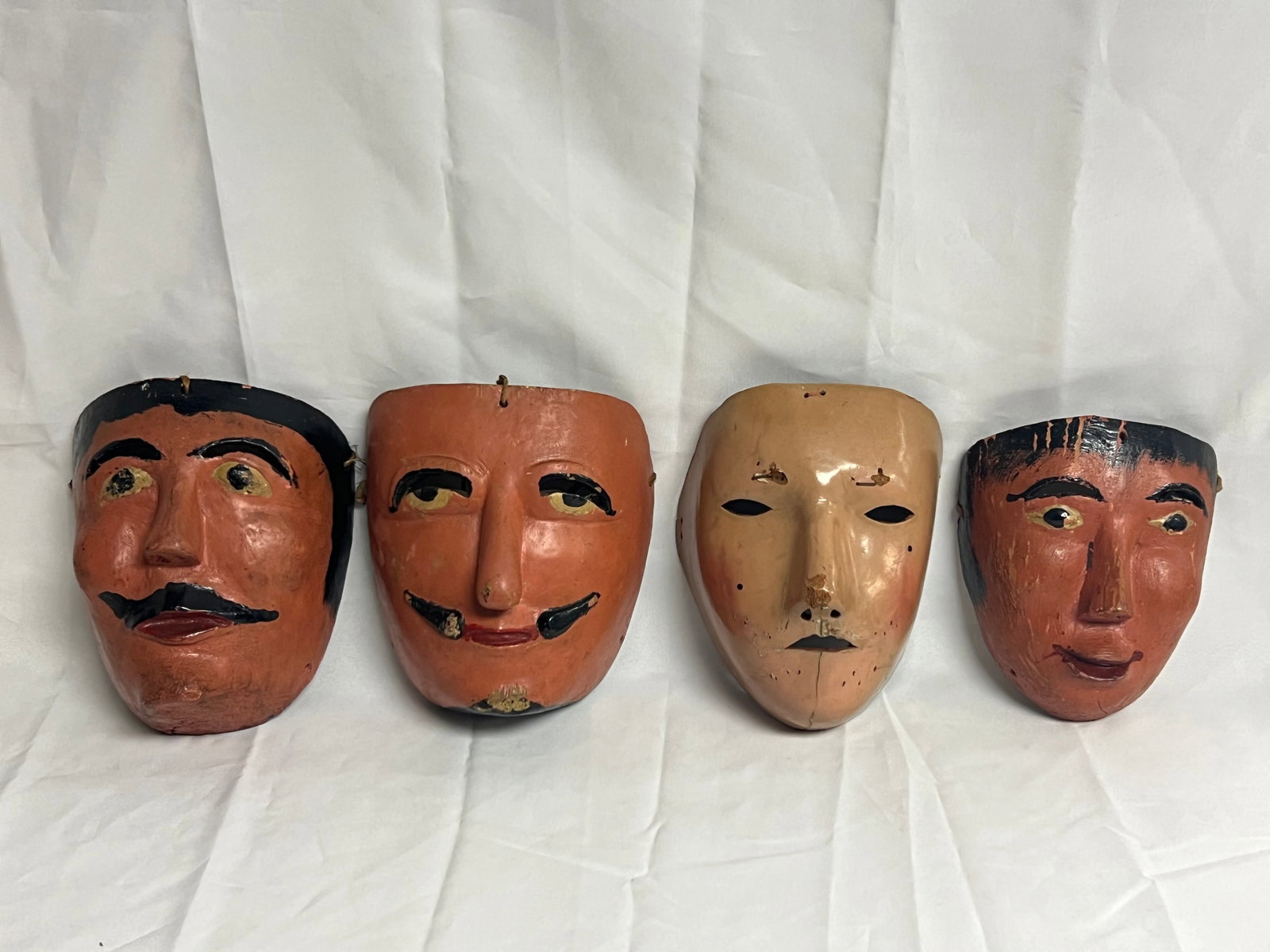 (4)Vtg Mexican Folk Art Tejorones Dance Masks - 7.75'' x 6'' , 7.75'' x 6.25'' , 7.5'' x 5.5'' , (1 of 7)