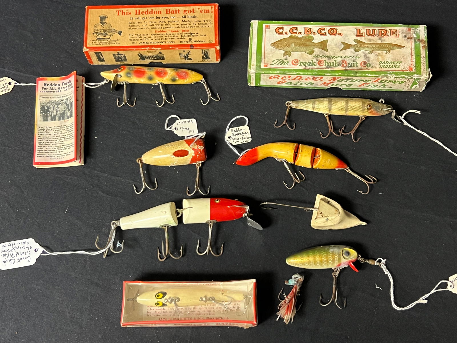(8)Atq / Vtg Fishing Lures, Heddon, Creek Chub,More- Pike Minnow, Vamp Spook, GameFisher, Devils (1 of 17)