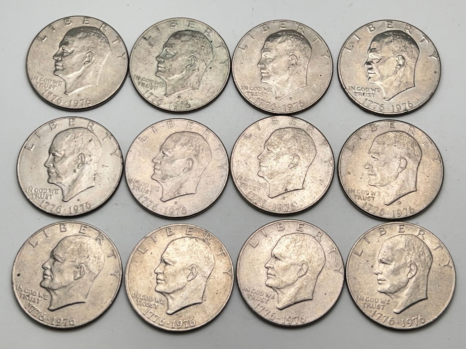 (12)Bicentennial Eisenhower Silver Dollars - 1776 - 1976 (7)Denver + (5)Philadelphia (1 of 2)