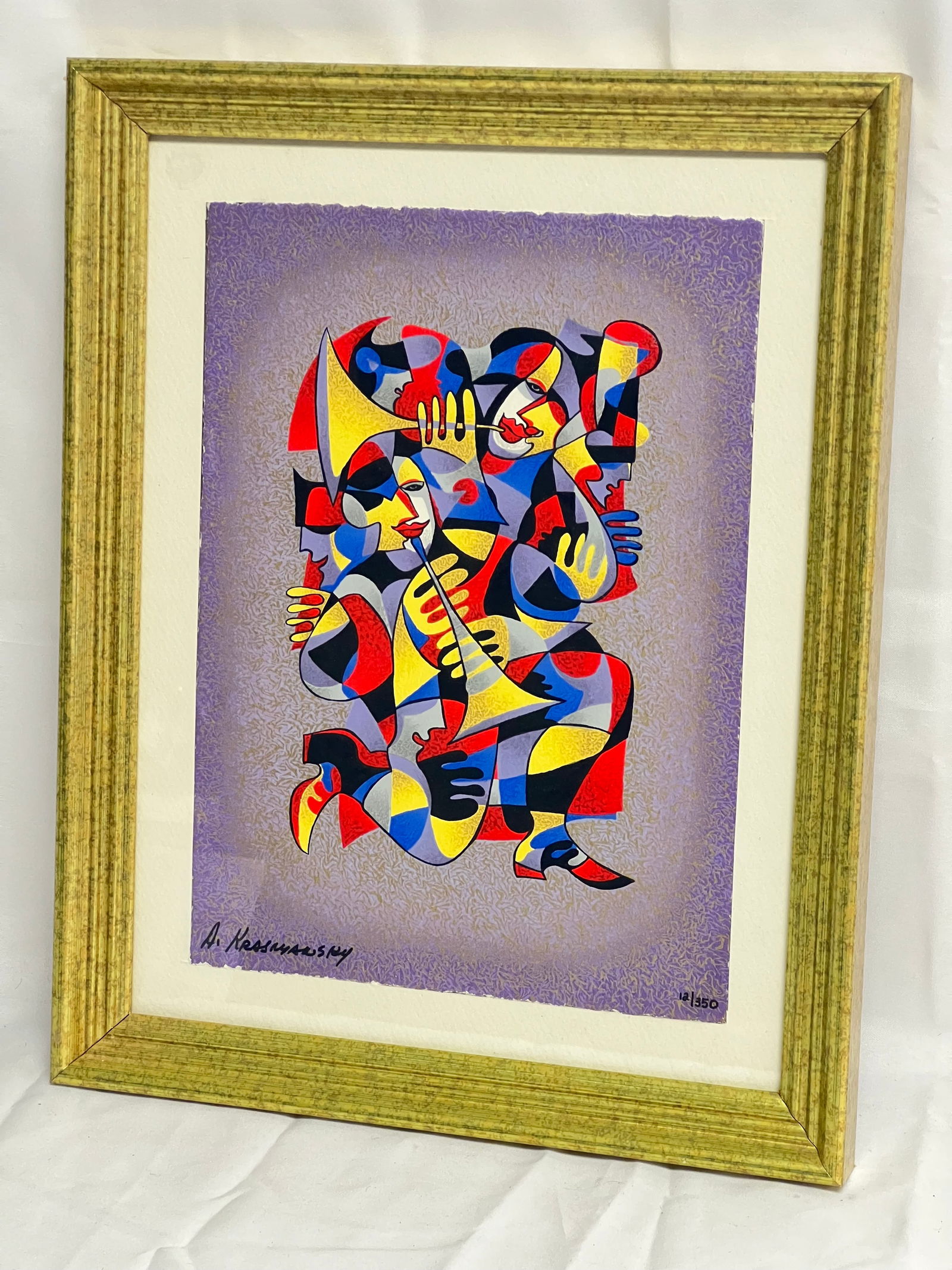 Signed Anatole Krasnyansky Serigraph w/ COA - ''Trumpet Duet'' , Signed in Ink lower left & #d 12 / (1 of 5)