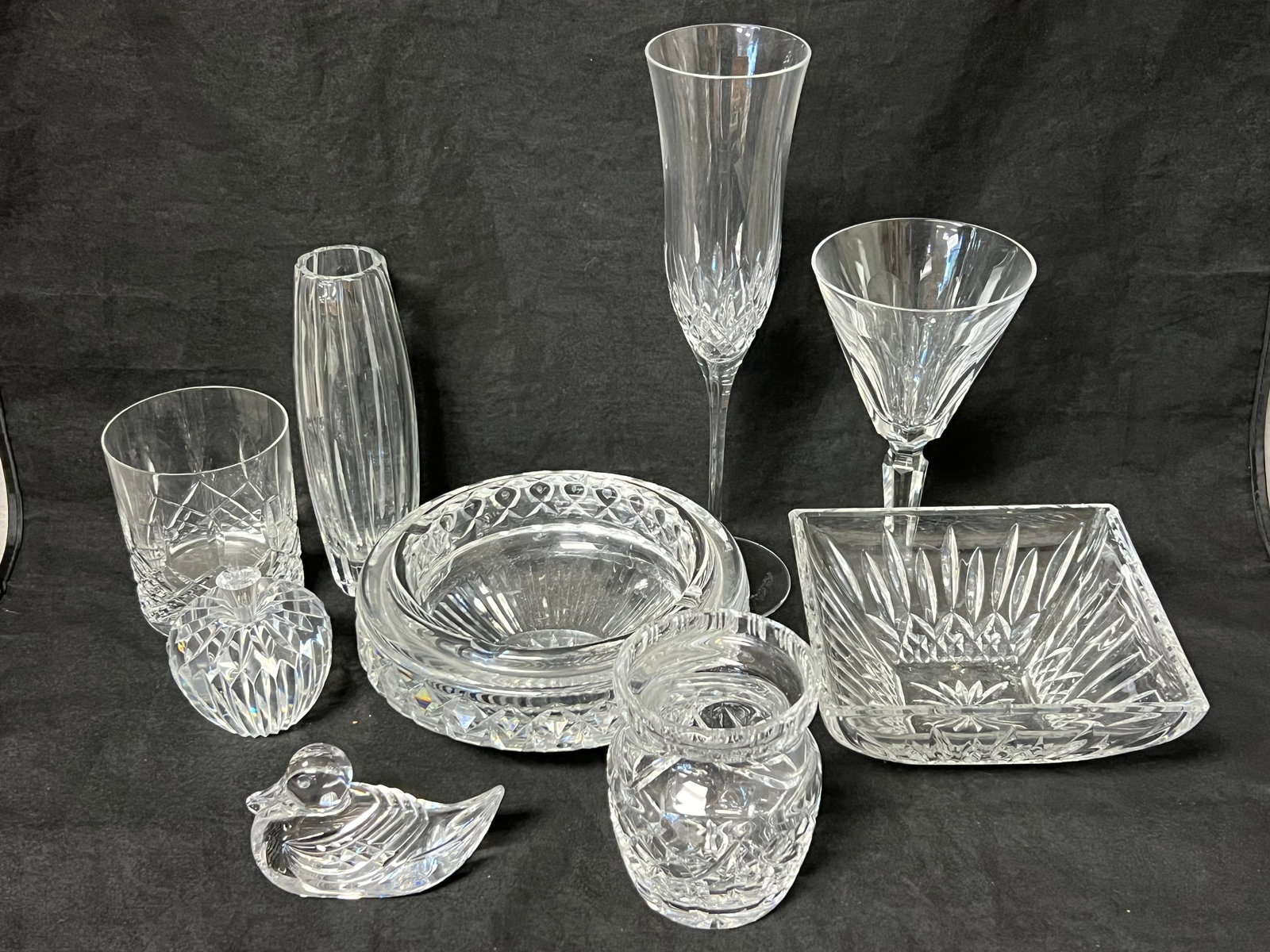 (9)Asst Waterford Crystal Items - Stemware, Tumbler, Vases, Bowl, Ashtray,Bird , Apple (1 of 7)