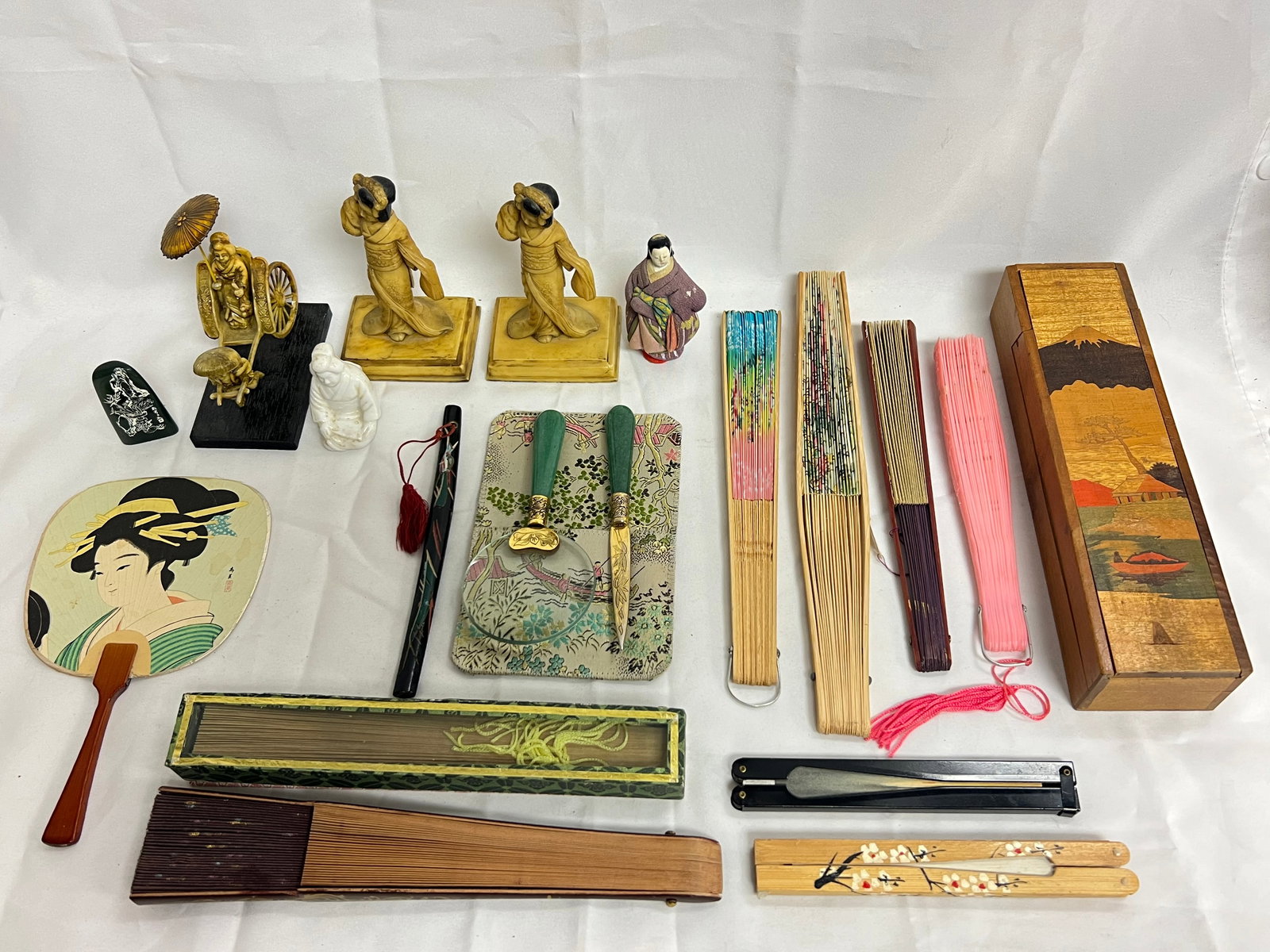 Asst Asian- Jade Handle, Figures, Fans,Box - Jade Handled Magnifying Glass & Letter Opener, Jade (1 of 18)