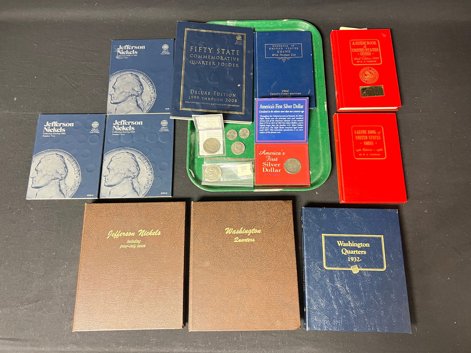 Lot Asst Coins & Coin Books, Dollars, Quarters,More - (170)1938-1989 Nickels, (82)1941, (1 of 20)