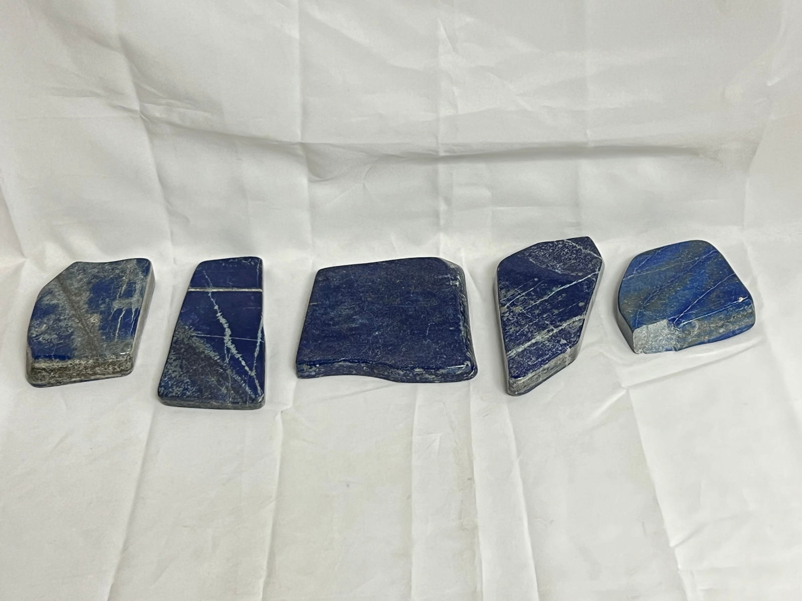 5pcs Total 5.69LBS Polished Lapis Lazuli - 4.75'' x .75'' x 4.75'' , 3'' x .5'' x 5.75'' , 6'' x (1 of 7)
