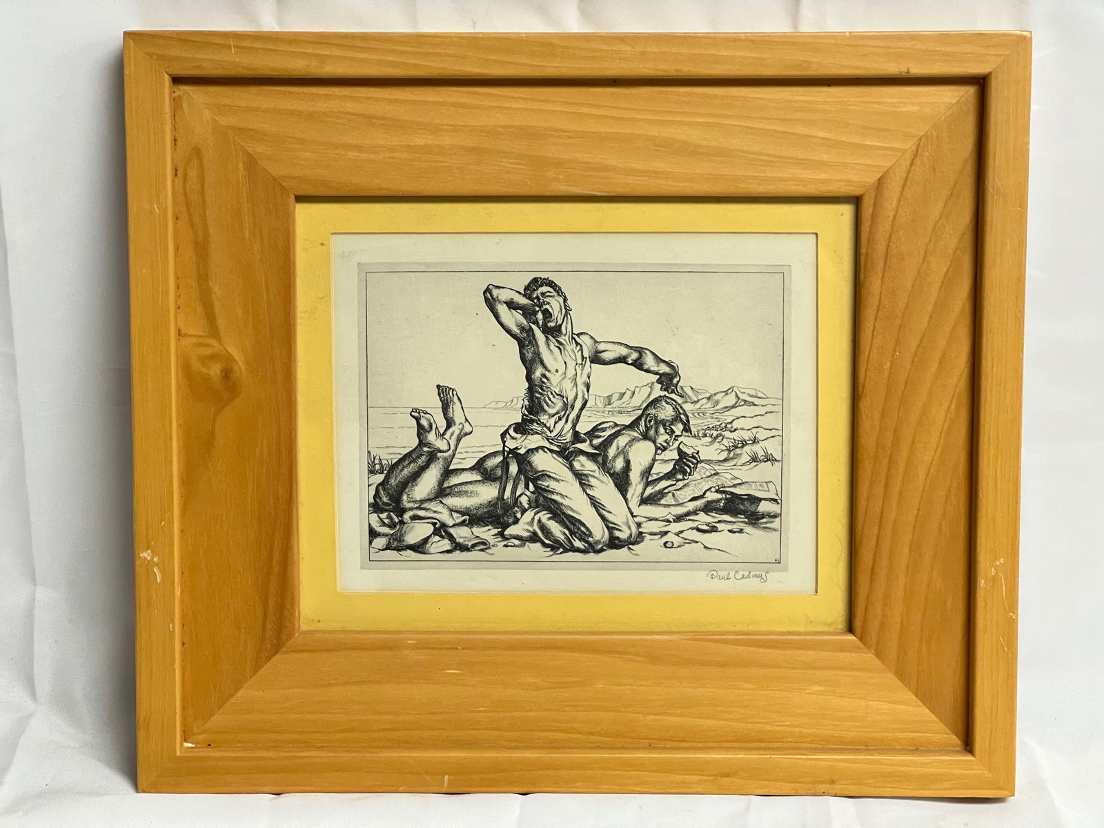 Paul Cadmus 'Two Boys on a Beach #1' Lithograph - 14.5'' x 12.5'' (1 of 3)