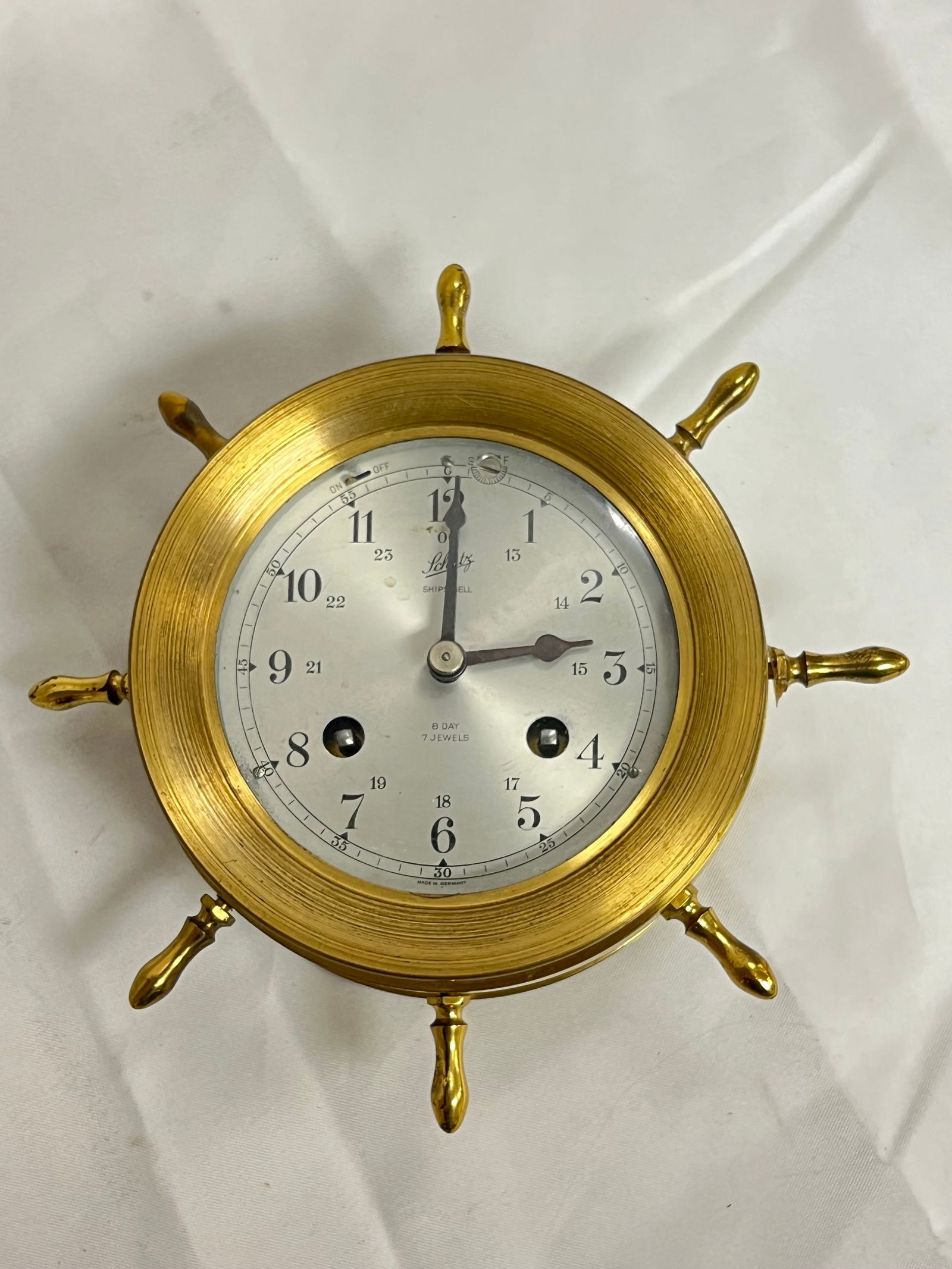 Schatz Ship Bell Clock - Wheel of Clock Loose (Untested, See Photos) (1 of 5)