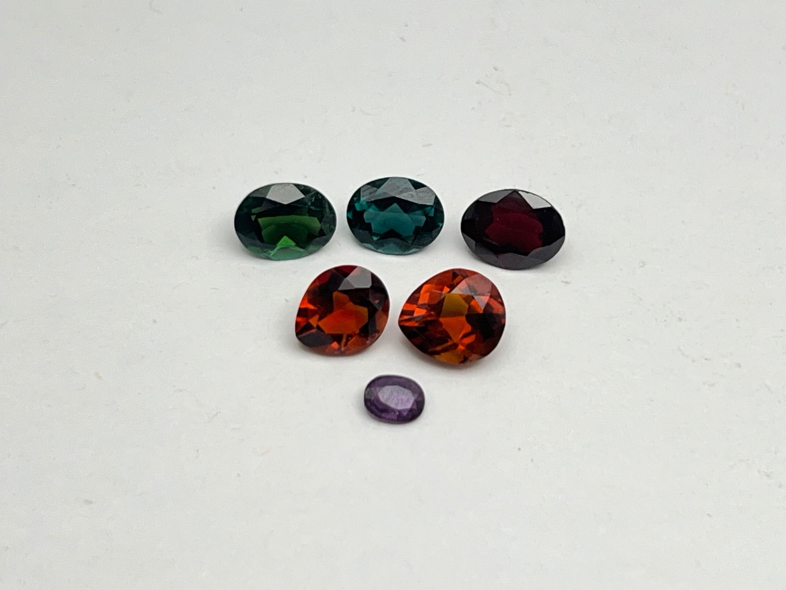 (6)Asst Gemstones, Ruby,Citrine, Garnet + More - 2ct Garnet, .35ct Ruby, Blue Tanzanite (1 of 6)