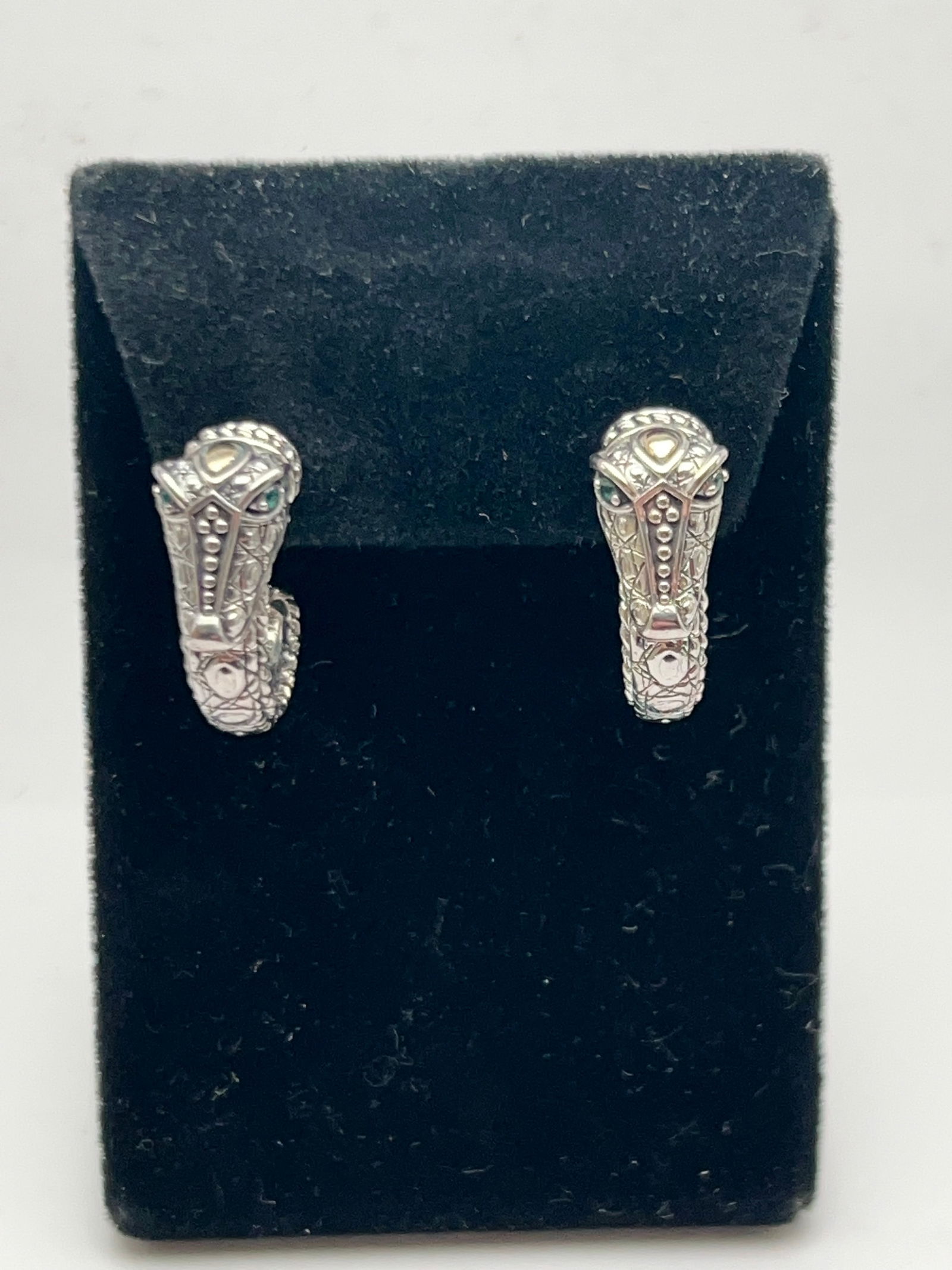 JAI John Hardy Sterling 14K Alligator Earrings - New w/ Box & Bag - Crocodile / Alligator Sterling (1 of 4)