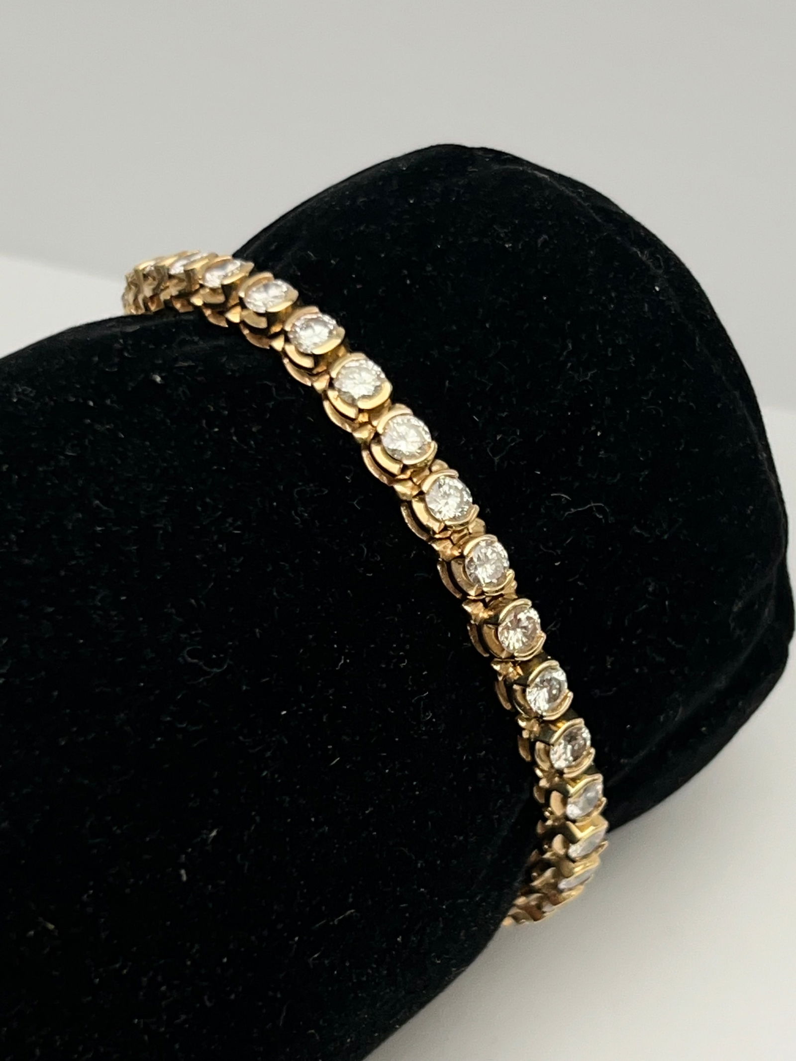 14K Gold Diamond Tennis Bracelet 7.5''L, 22.40g TW - (34).20ct Diamonds Total 7.07g TW Diamonds - (1 of 7)