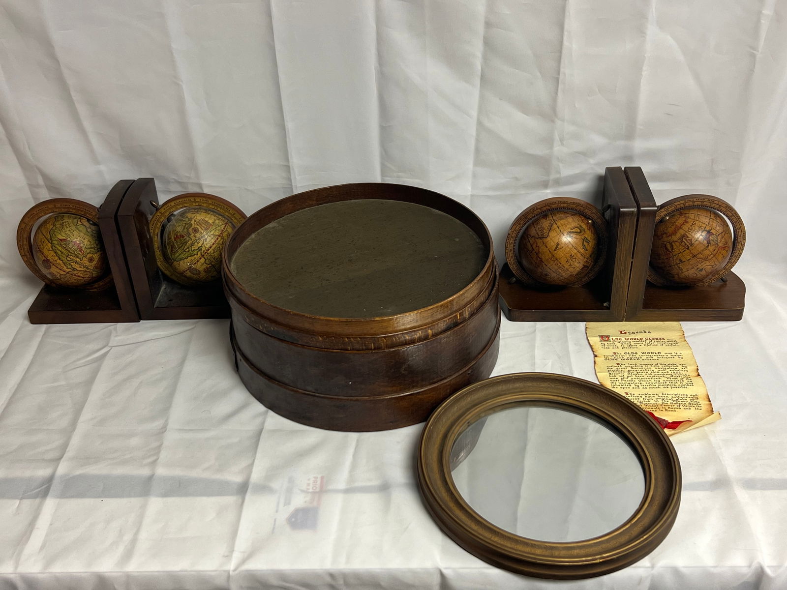 Atq Bentwood Grain Sifter, Globe Bookends,More (1 of 10)