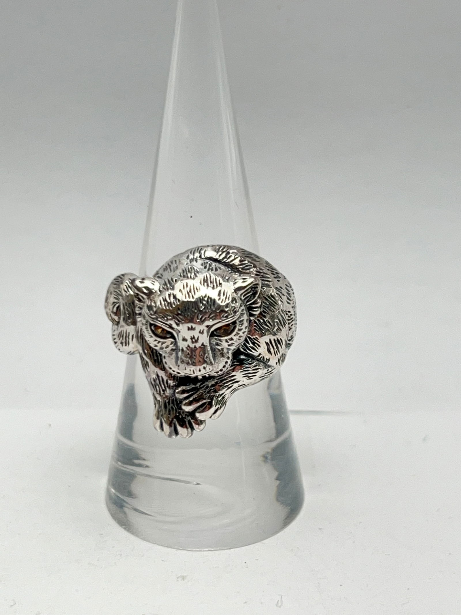 JAI John Hardy Sterling Leopard Ring w/ Citrine,  Sz 8 (1 of 5)