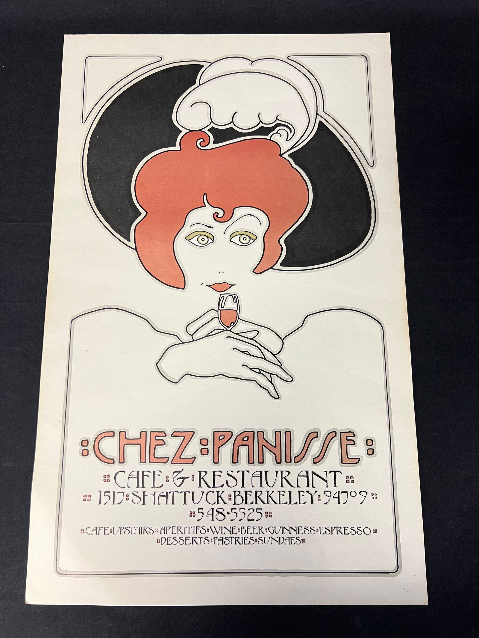 David Lance Goines 'Chez Panisse' 1972 Poster 15'' x 24'' (1 of 3)