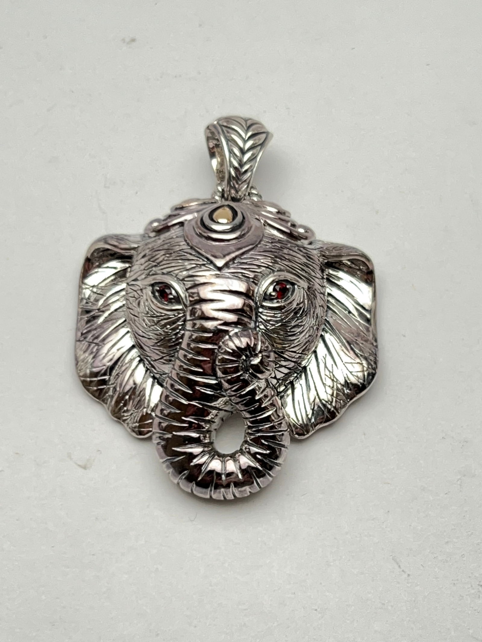 JAI Sterling 14K Gold Elephant Pendant NEW - Sterling John Hardy Pendant w/ 14K Gold Accents & (1 of 4)