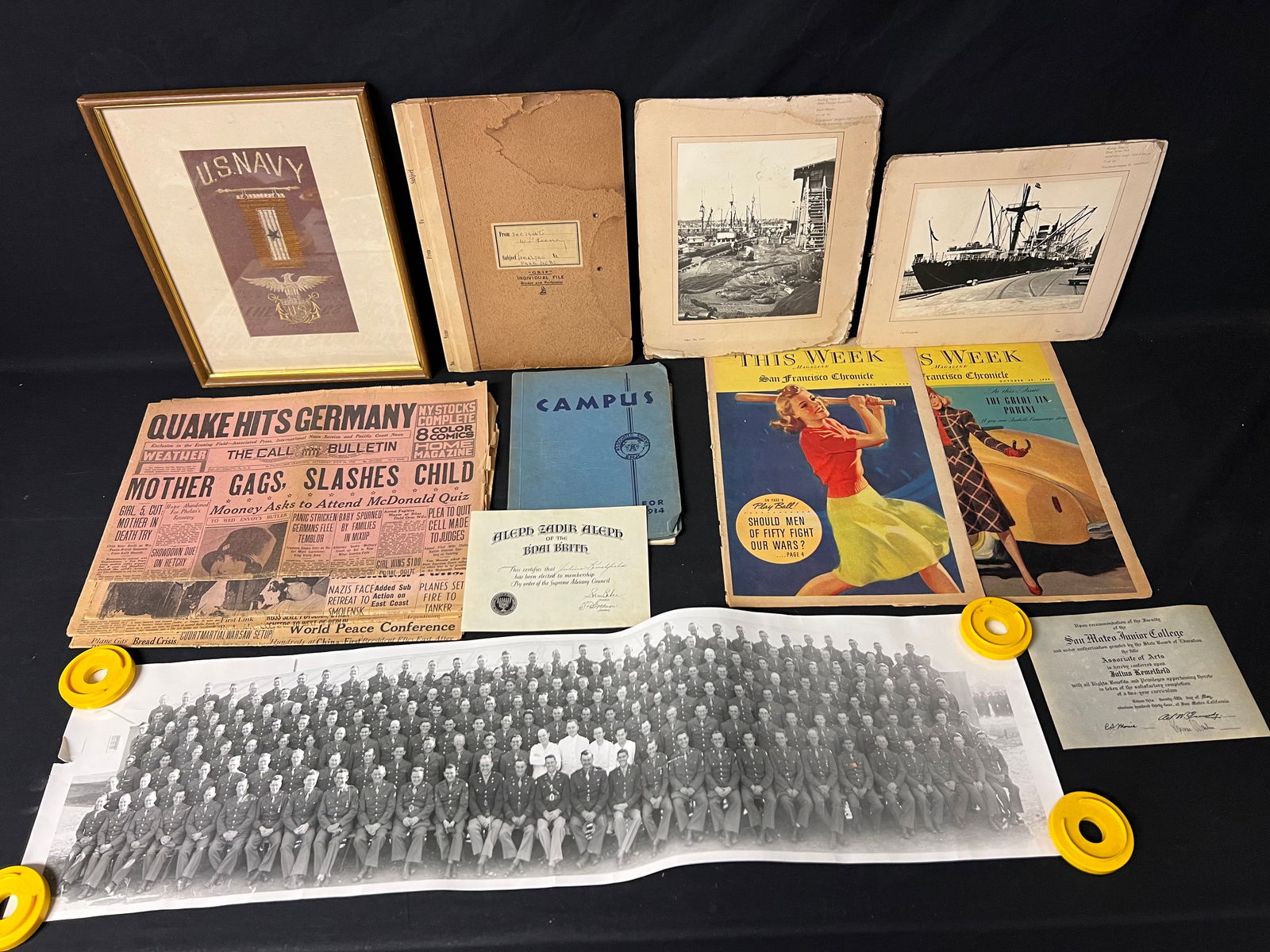 Atq / Vtg Ephemera, Military, Magazines, Letter,More - 1939 + 1940 San Francisco Chronicle (1 of 11)