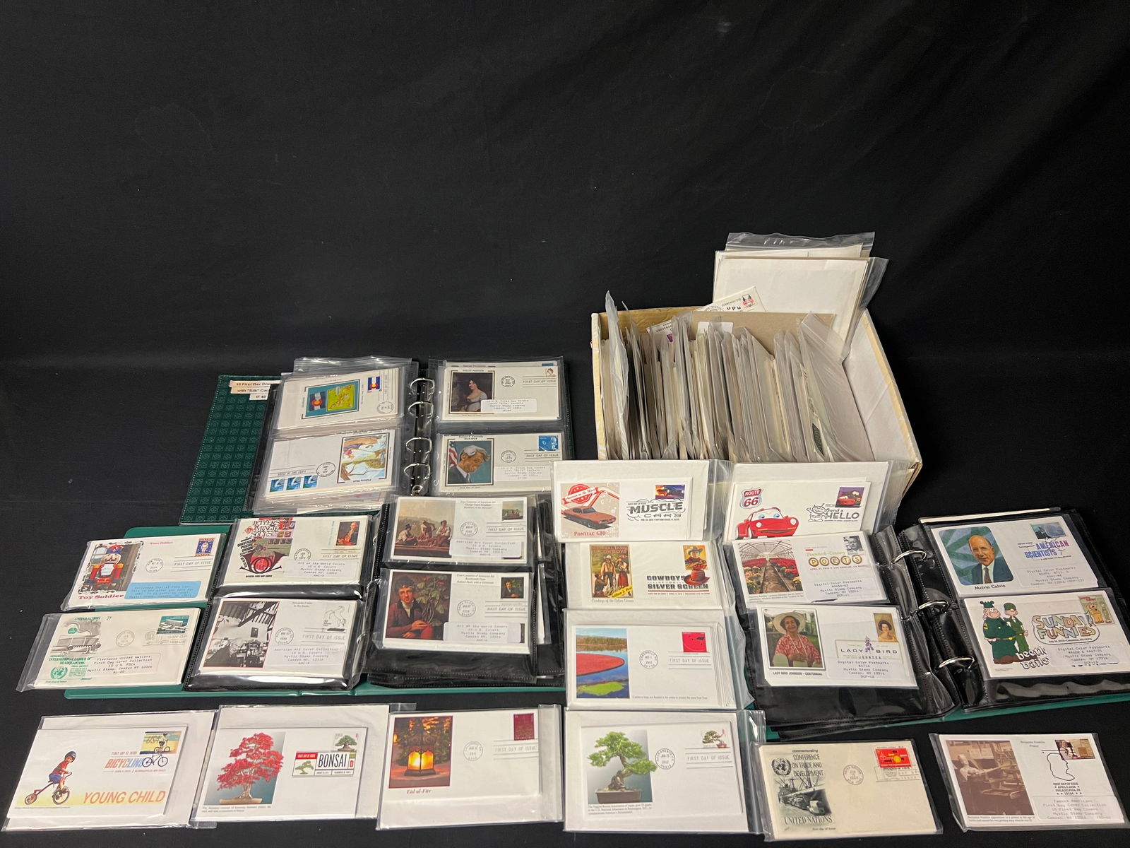 100s of Asst First Day Issue Stamp Covers - (3)Binders + Box Loaded (1 of 11)