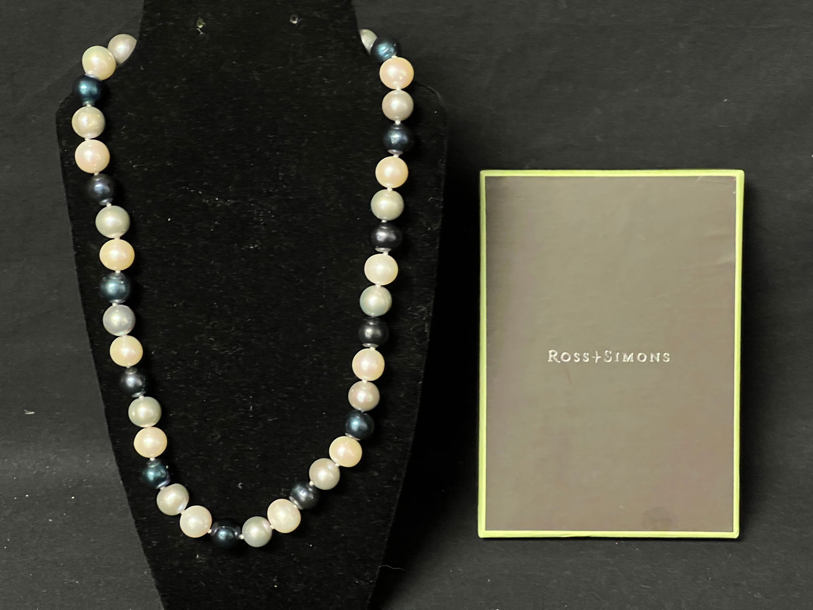 Ross Simons Multicolored Cultured Pearl Necklace - 18''L Necklace w/ Gray , Black + White Pearls & (1 of 4)
