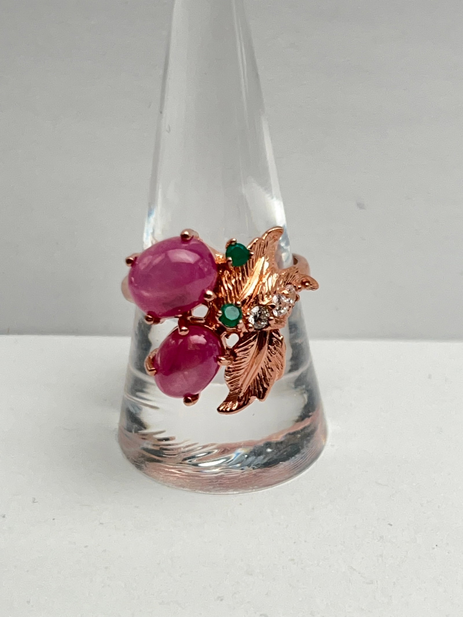 Sterling Pink Sapphire w/14K Rose Plated Ring - Sz 9.5: Sterling Pink Sapphire w/14K Rose Plated Ring - Sz 9.5
