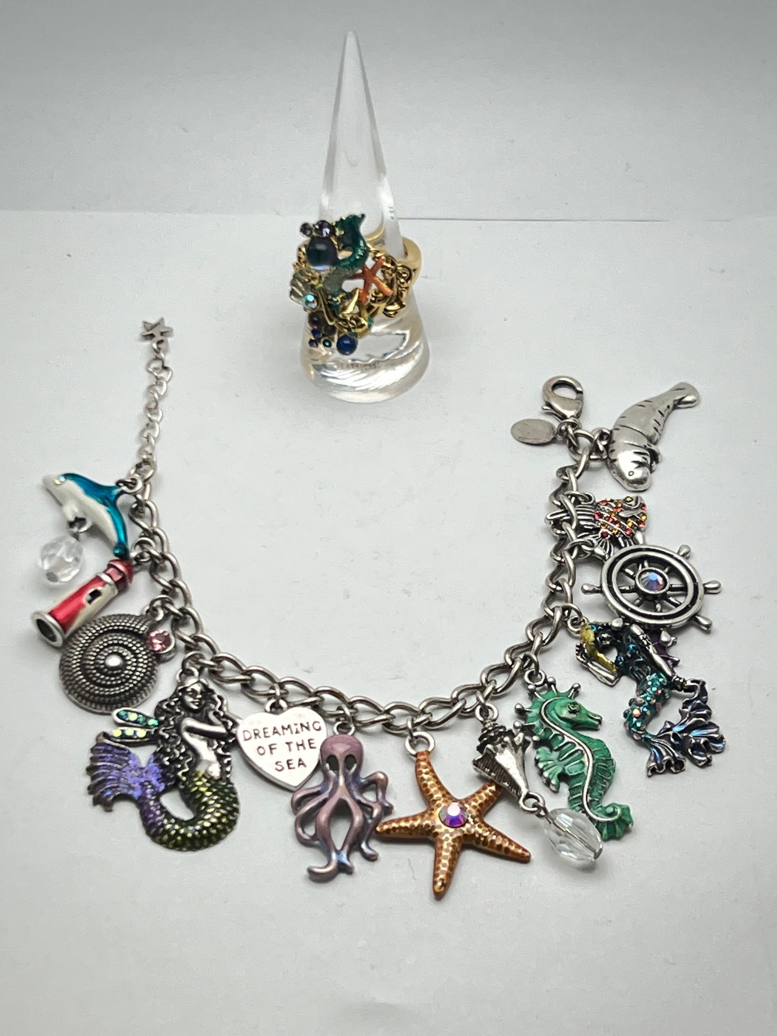 Kirks Folly Ocean Bracelet 8''L & Ring Sz 8 - 'Wild Freedom Collection' New Old Stock w/ Boxes & (1 of 5)