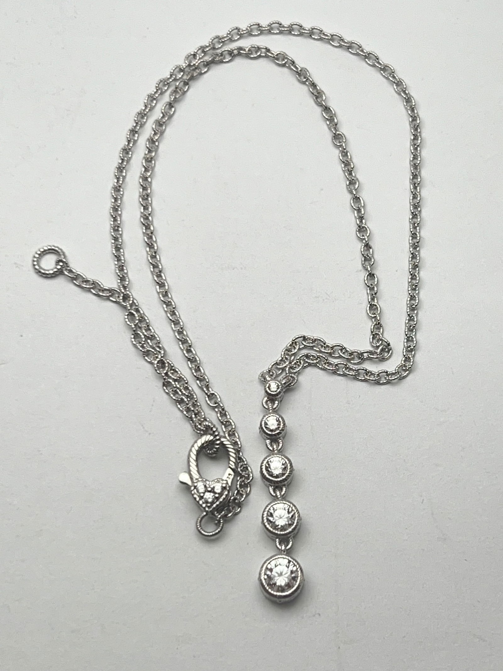 Judith Ripka Sterling CZ Drop Necklace - New Old Stock w/ Original Box (1 of 4)