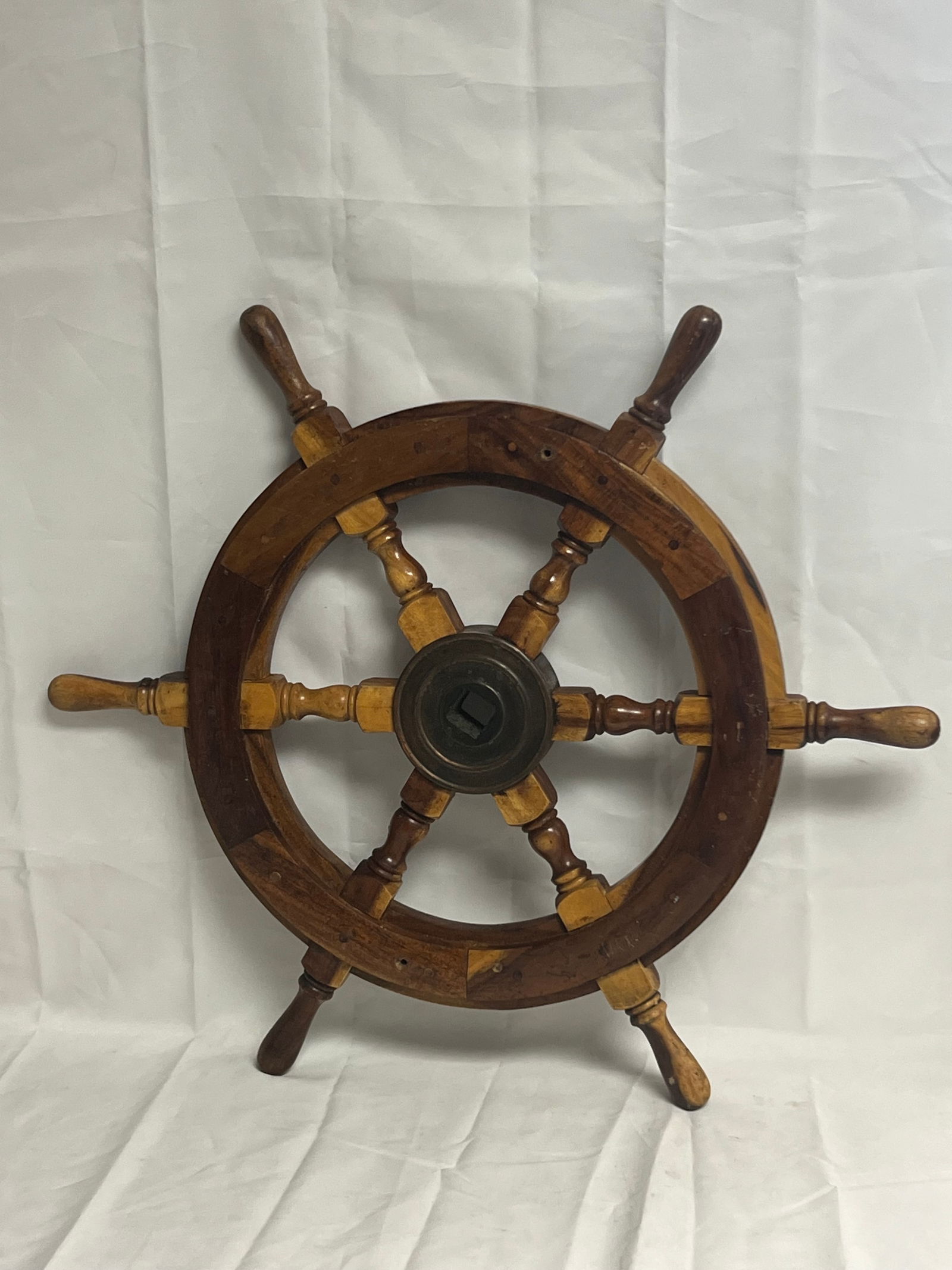 Wooden & Brass Ships Wheel 24'' - From Capitola Wharf House Restaurant (1 of 5)