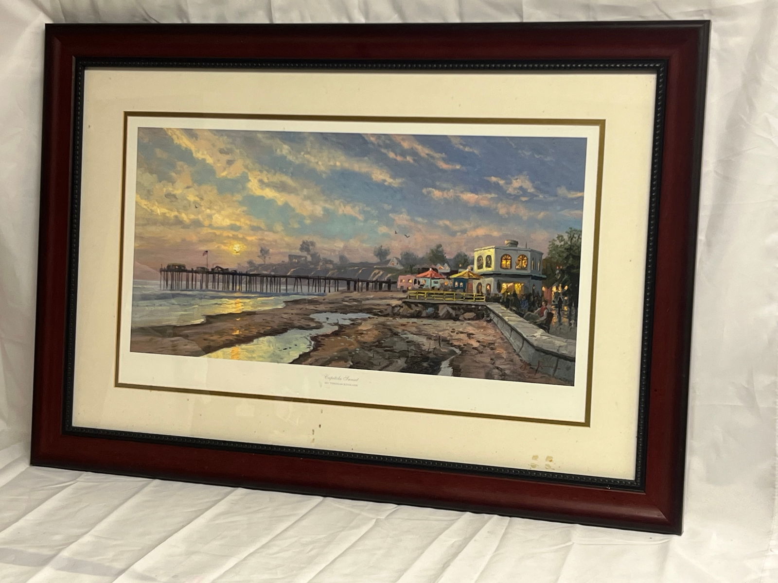 Capitola Wharf Limited Ed Print 'Thomas Kinkade' - 24'' x 35'' Framed w/ COA - From Wharf House (1 of 4)