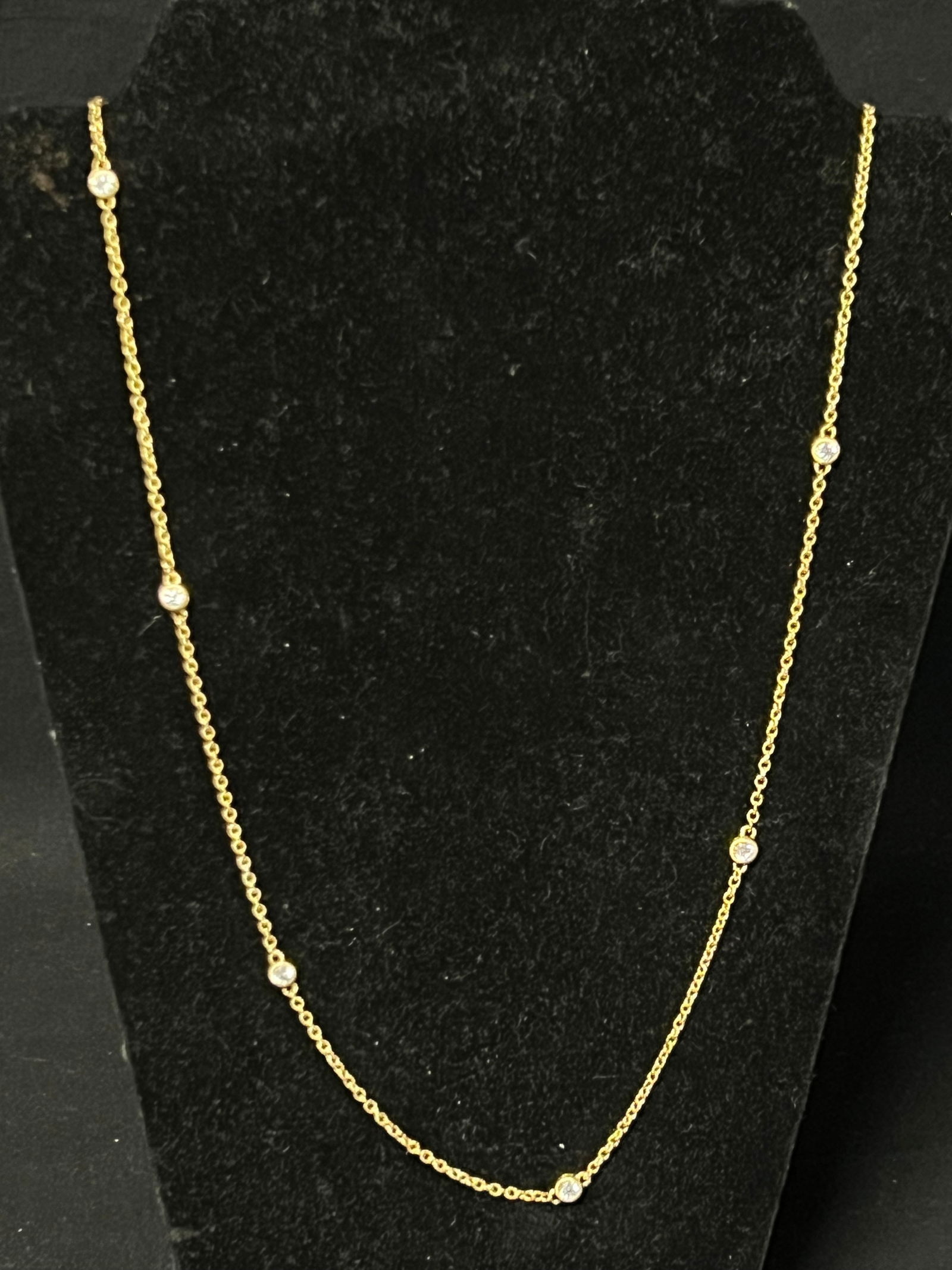 Judith Ripka Sterling Goldtone CZ Necklace 36''L - Goldtone over Sterling w/ CZ - New Old Stock w/: Judith Ripka Sterling Goldtone CZ Necklace 36''L - Goldtone over Sterling w/ CZ - New Old Stock w/ Bags + Box