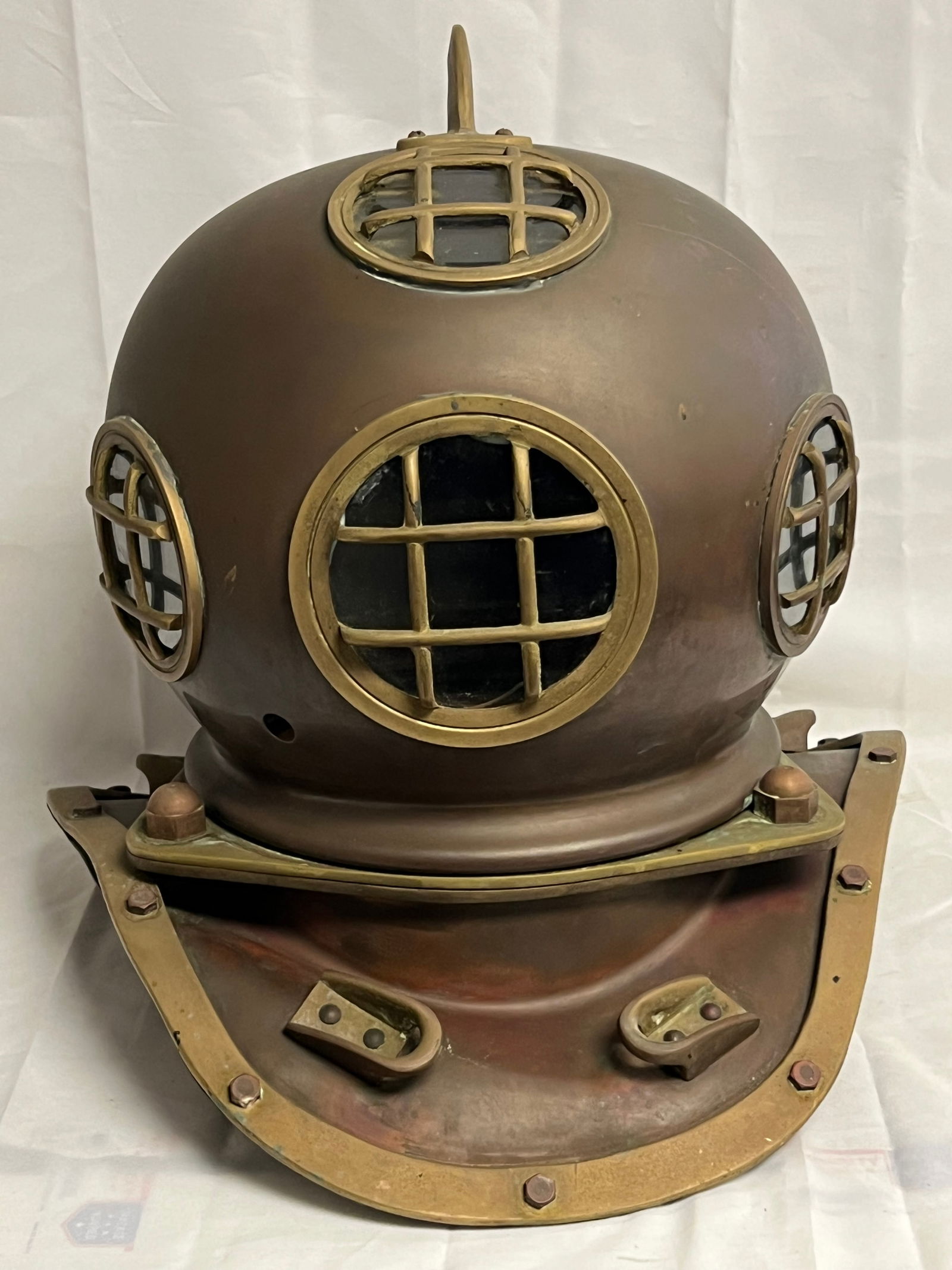 Vintage Copper Brass Dive Helmet 17'' x 15.5'' x 18'' - From Capitola Wharf House Restaurant (1 of 6)