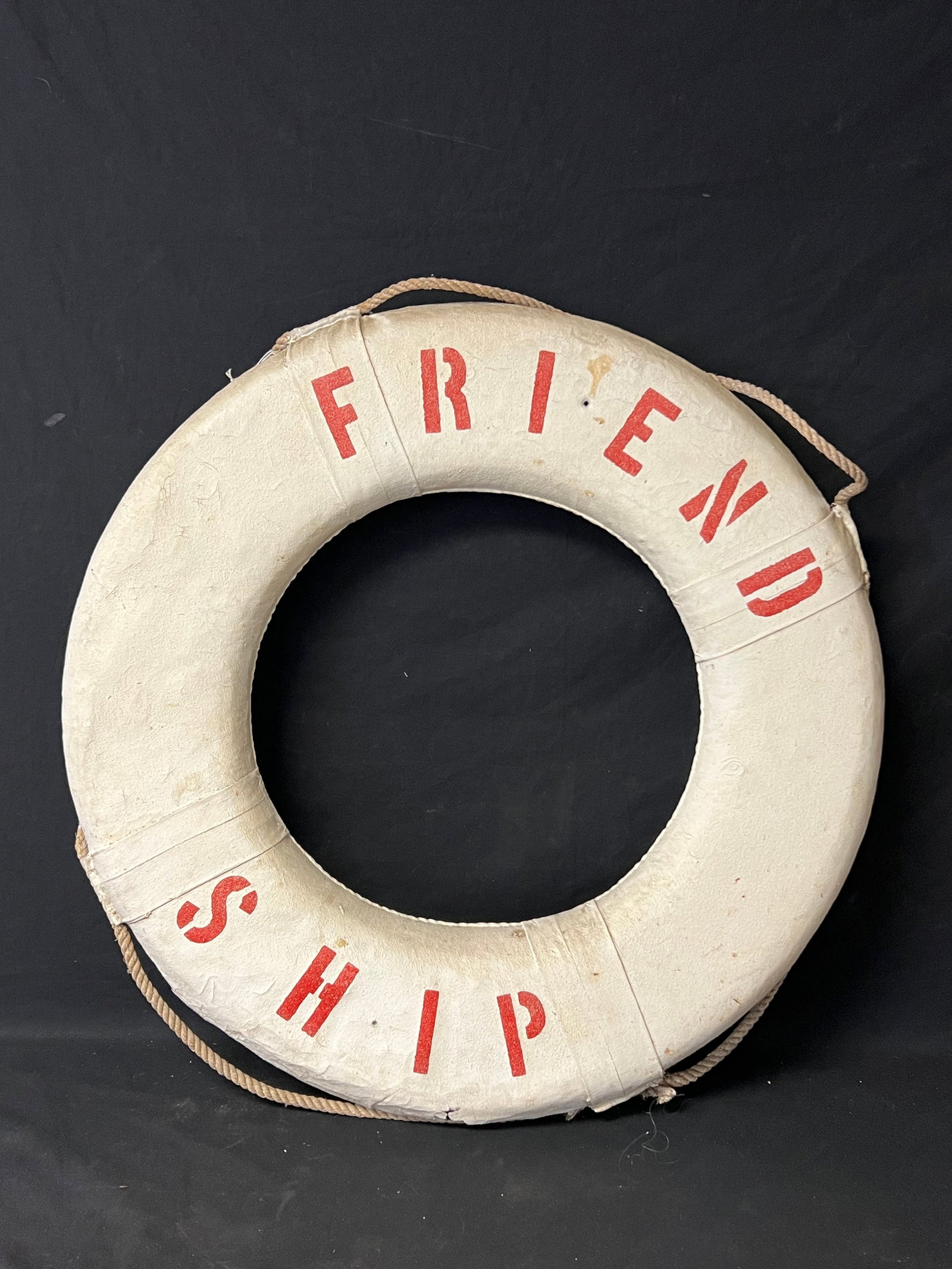 Vintage 'Friend Ship' Ring Buoy 31''Cir. - From Capitola Wharf House Restaurant: Vintage 'Friend Ship' Ring Buoy 31''Cir. - From Capitola Wharf House Restaurant