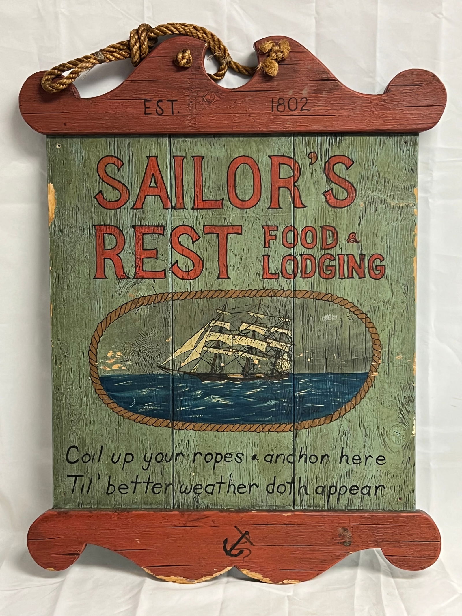Nautical Sailor Sign From Capitola Wharf House - 24''x 31'' (1 of 2)