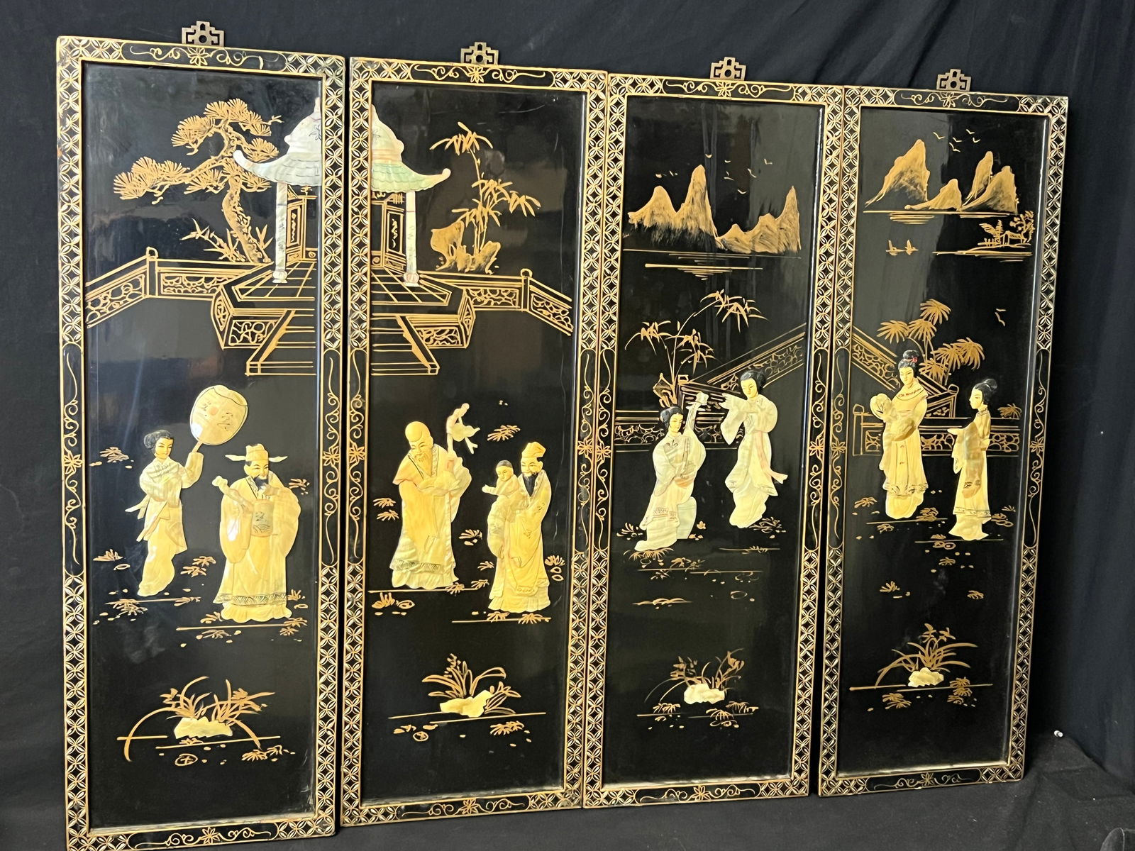 (4)Asian Stone Panels 12'' x 36'' - Mother of Pearl & More (1 of 6)