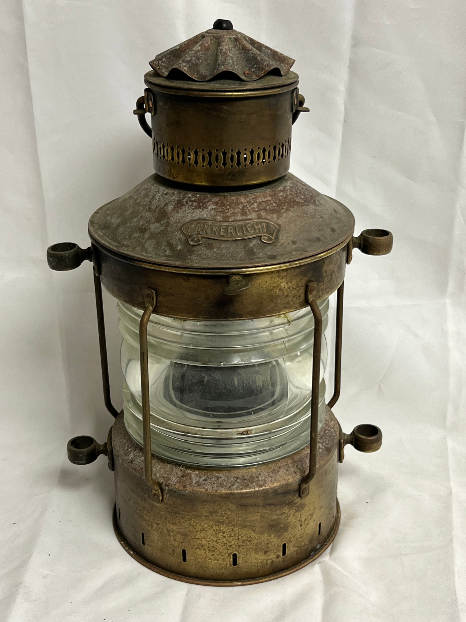 Atq Maritime Ankerlicht Ship Lantern 15'' Converted - From Capitola Wharf House Restaurant - (See: Atq Maritime Ankerlicht Ship Lantern 15'' Converted - From Capitola Wharf House Restaurant - (See Photos, Need Wiring)