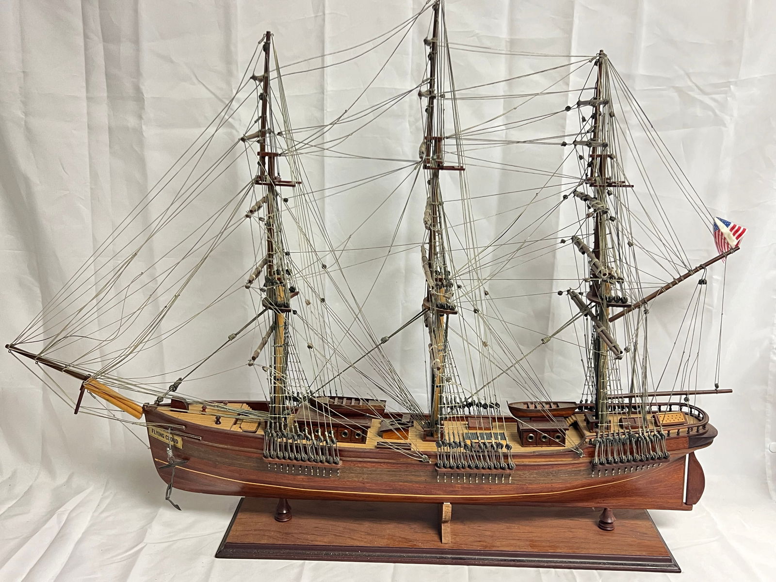 Large Wooden Ship Model 39''L x 29''T - (See Photos for Condition, Pick Up or Arrange Own Shipping) (1 of 6)