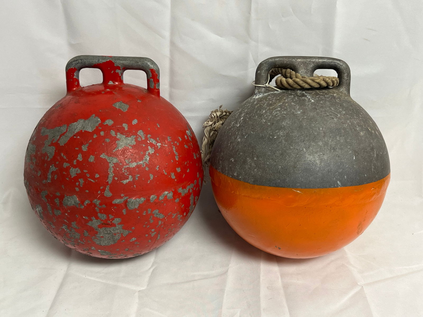 (2)Vtg Metal 10'' Buoy Floats Wharf House - From Capitola Wharf House Restaurant (1 of 3)