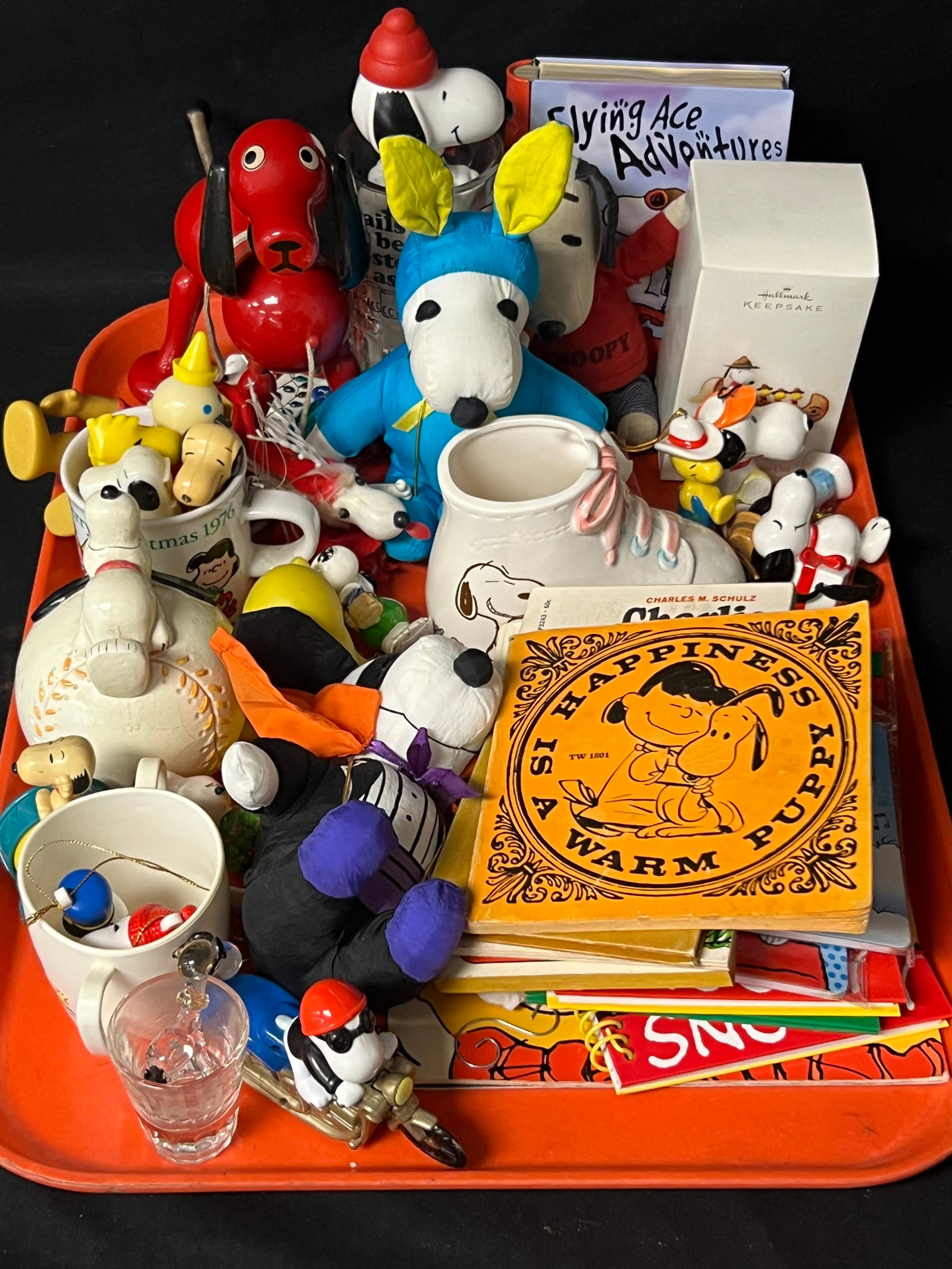 Lot of Asst Vintage Snoopy Items - Books, Figures, Ornaments, Notebooks,Mugs + More: Lot of Asst Vintage Snoopy Items - Books, Figures, Ornaments, Notebooks,Mugs + More