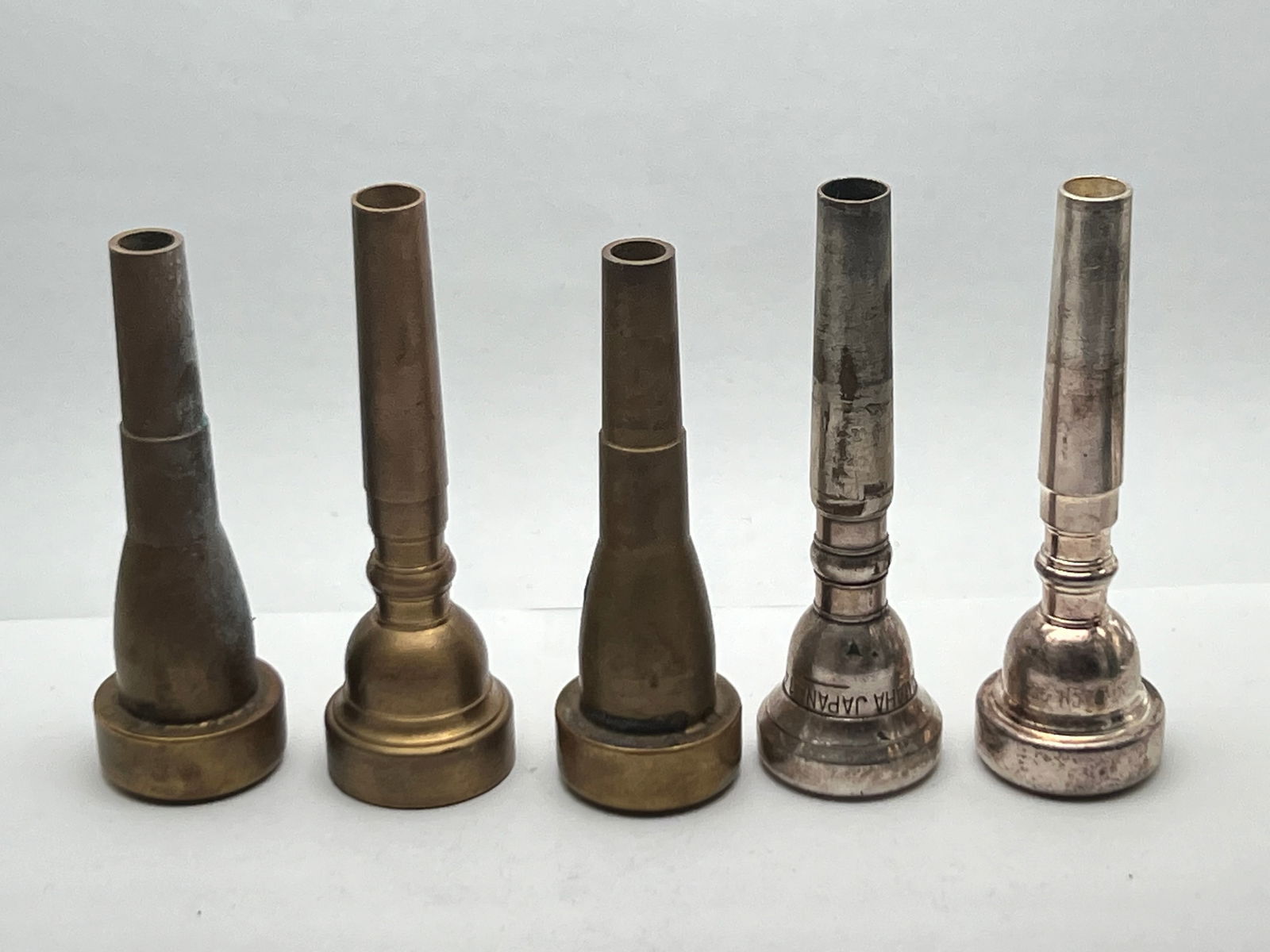 (5)Asst Musical Horn Mouthpieces, Yamaha + More - Bach 5C, Yamaha 14, FG1, FG3, (1)Unmarked (1 of 6)