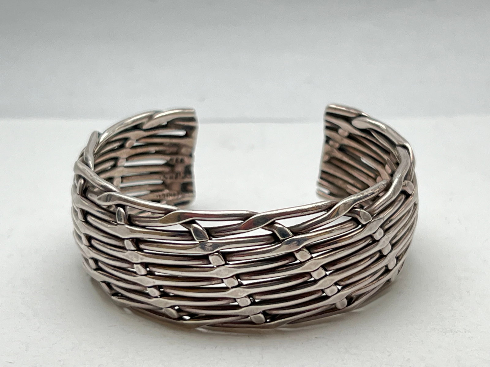 51.1g Vtg Sterling Silver Bracelet - .75'' Band Width, 2.5'' Overall (1 of 5)