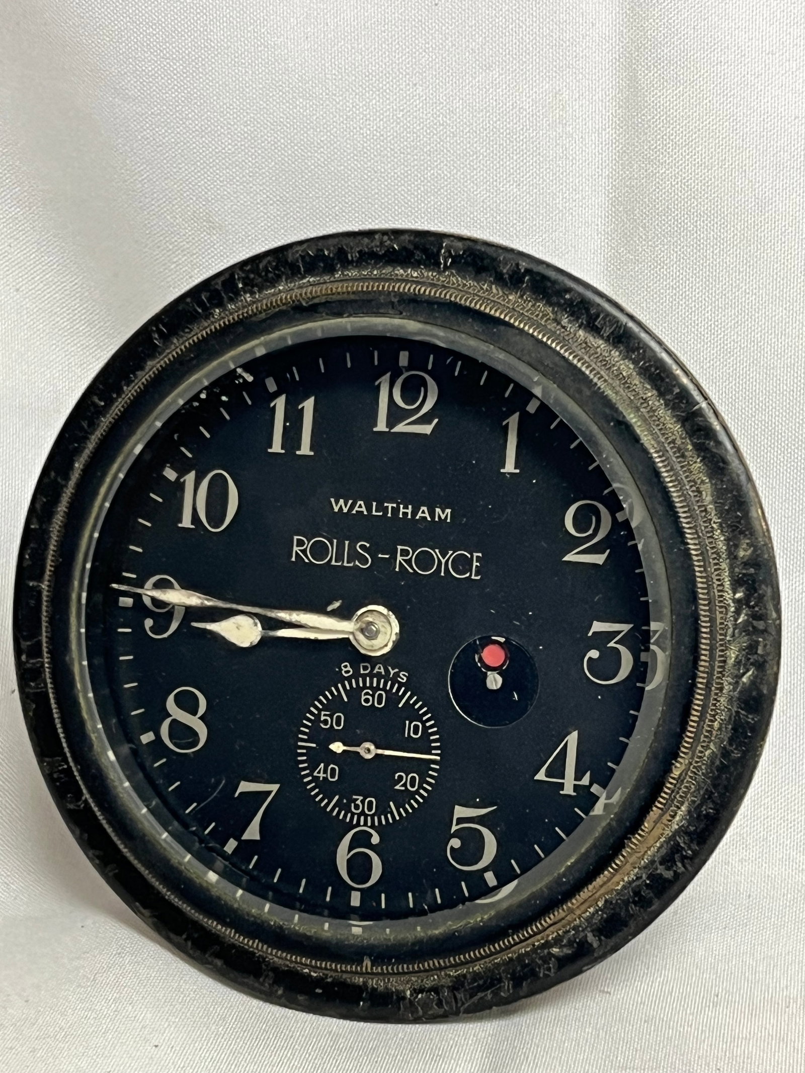 1920s Rolls-Royce Waltham Car Clock - 8 Days Car Dashboard Clock, 3.25'' Diameter Black Dial , (1 of 4)