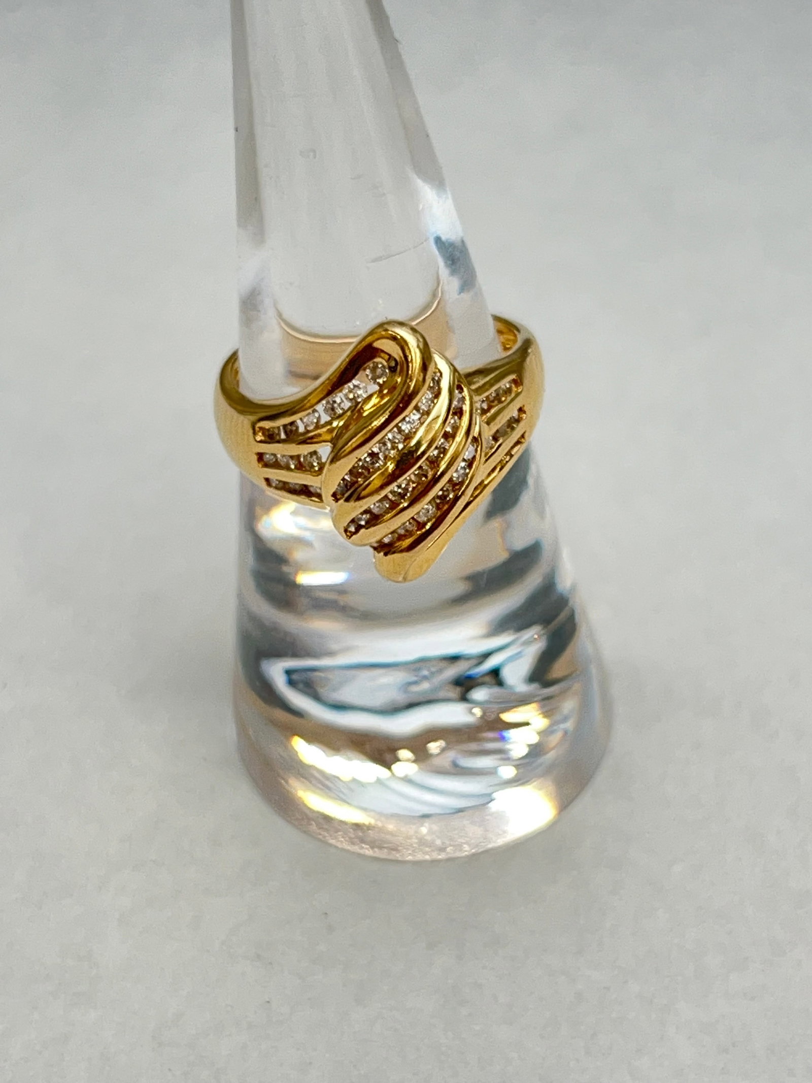 14K Gold Diamond Designer Ring, 4.9g TW, Sz 7 (1 of 4)