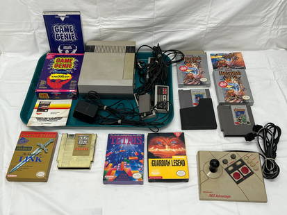 Original Nintendo Console,Games,Game Genie - Zelda, Link(Zelda II), CastleVania 1-3, Tetris,Guardian: Original Nintendo Console,Games,Game Genie - Zelda, Link(Zelda II), CastleVania 1-3, Tetris,Guardian Legend, Game Genie w/ Box & Book - (Not Fully Tested)